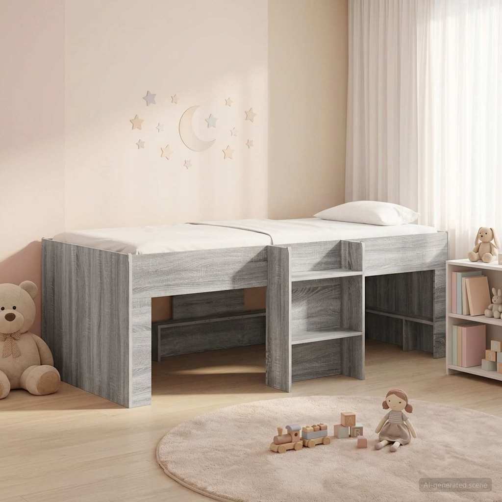 Cadre de Lit Élevé pour Enfants Sonoma gris 90 x 200 cm - XIOS