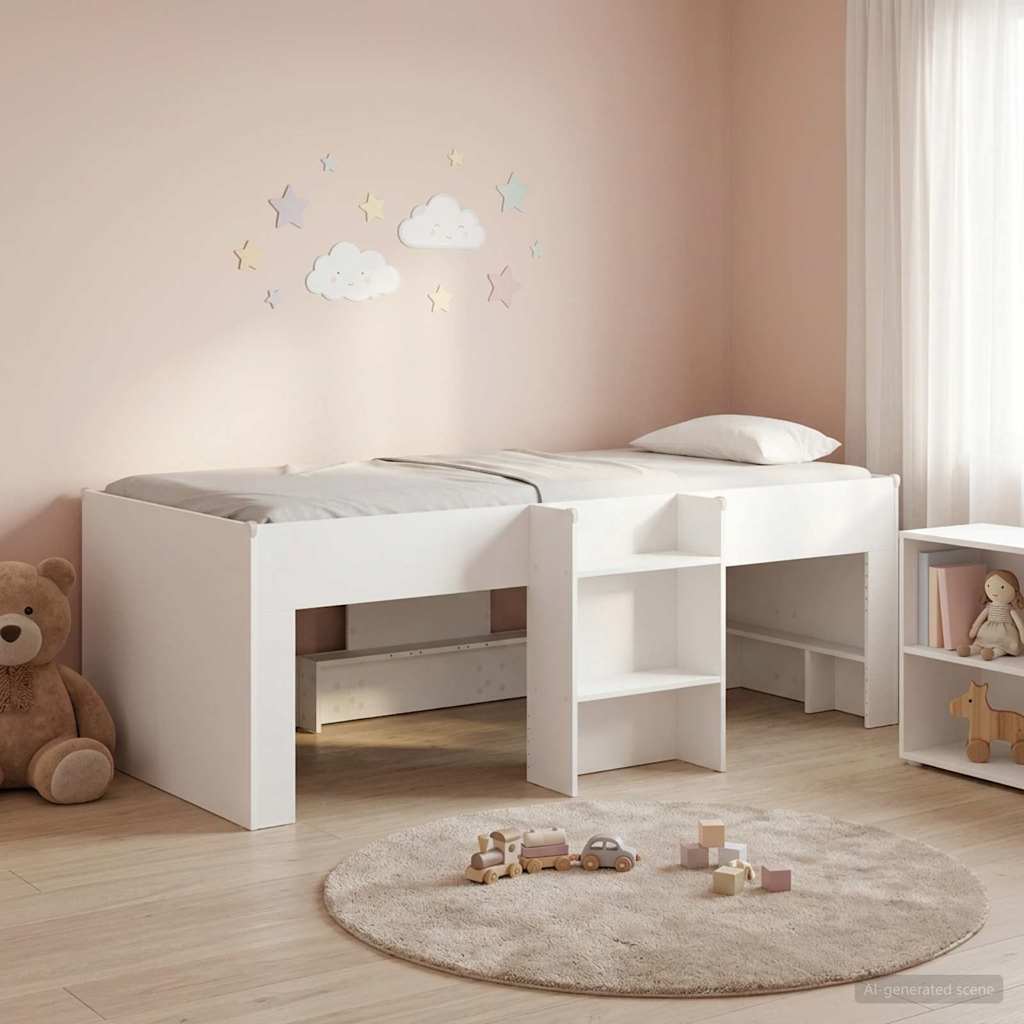 Cadre de Lit Élevé pour Enfants Blanc 98,5 x 200 cm - XIOS