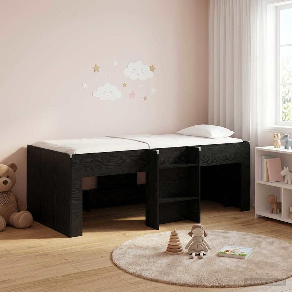 Cadre de Lit Élevé pour Enfants Chêne noir 98,5 x 200 cm - XIOS