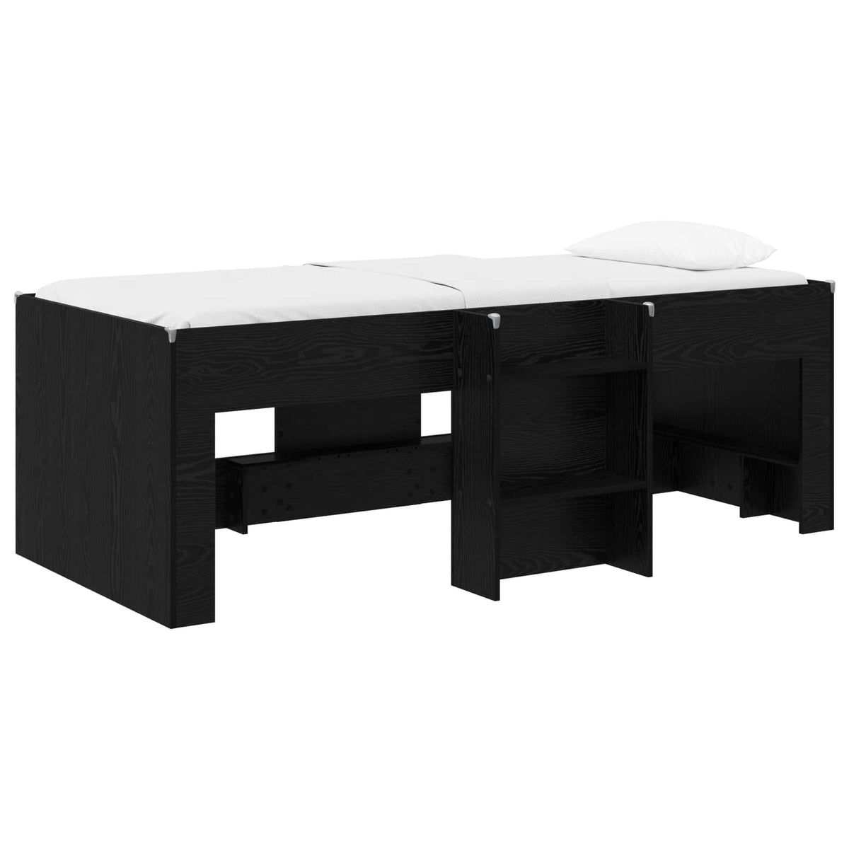 Cadre de Lit Élevé pour Enfants Chêne noir 100 x 200 cm
