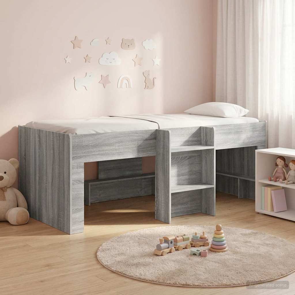 Cadre de Lit Élevé pour Enfants Sonoma gris 98,5 x 200 cm - XIOS