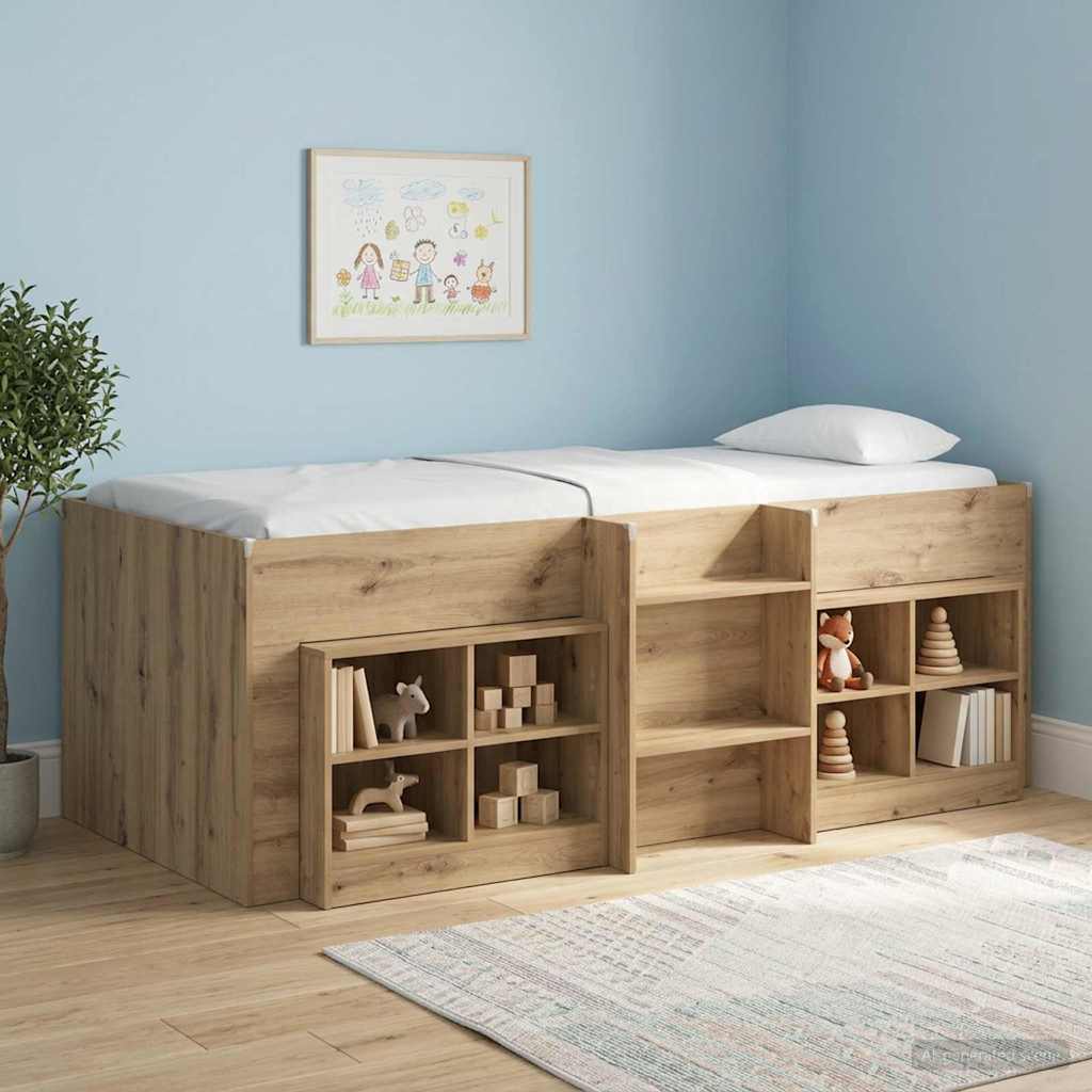 Cadre de Lit Élevé pour Enfants Chêne artisanal 98,5 x 200 cm - XIOS