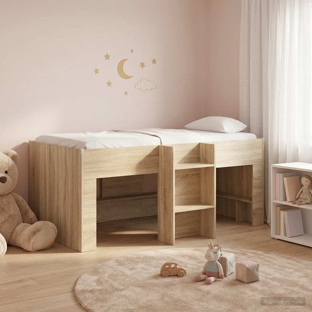 Cadre de Lit Élevé pour Enfants 2 pcs Sonoma Bois d'ingénierie - XIOS