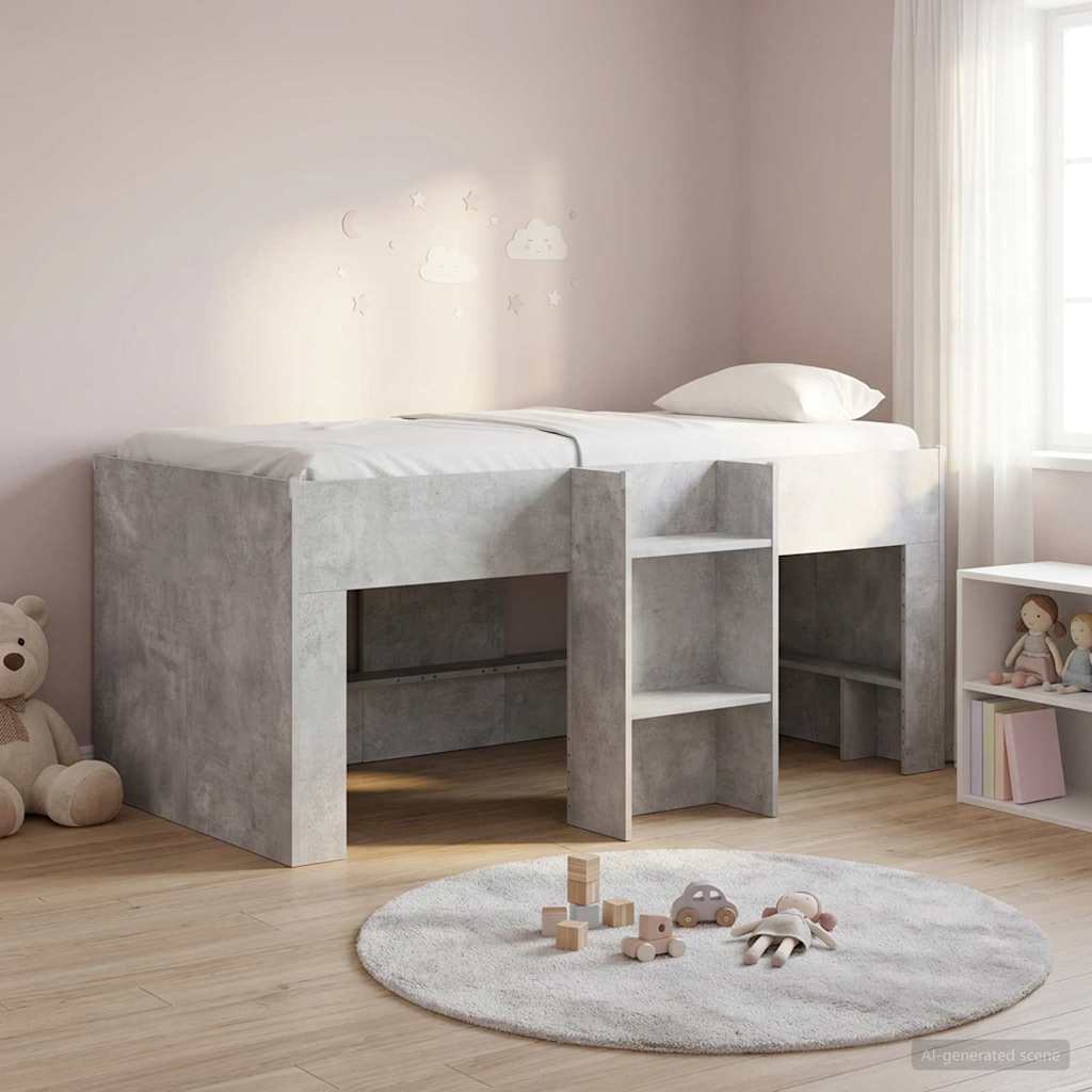 Cadre de Lit Élevé pour Enfants 2 pcs Béton Bois d'ingénierie - XIOS