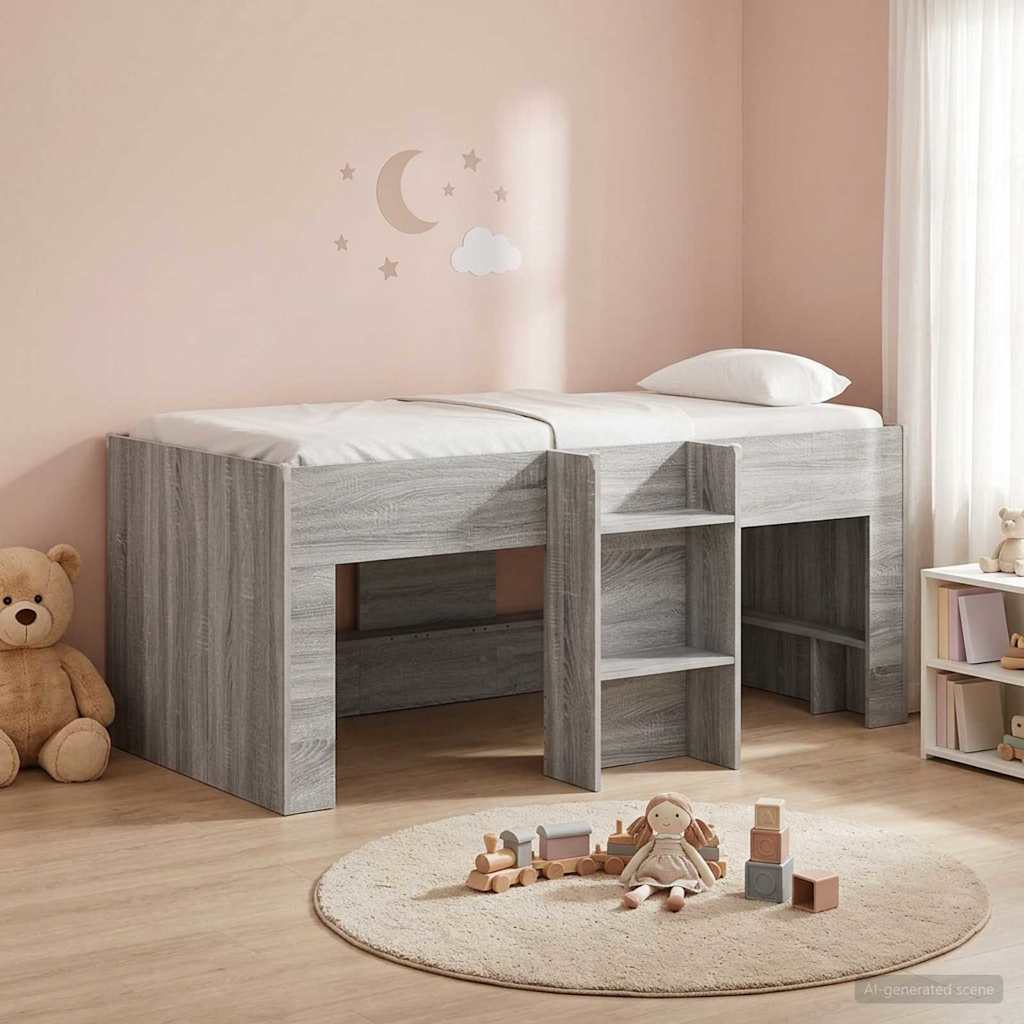 Cadre de Lit Élevé pour Enfants Sonoma gris 80 x 160 cm - XIOS