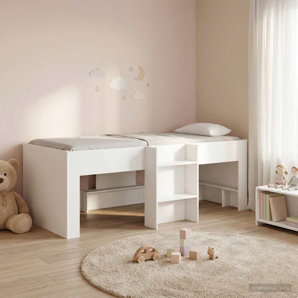 Cadre de Lit Élevé pour Enfants Blanc 90 x 190 cm - XIOS