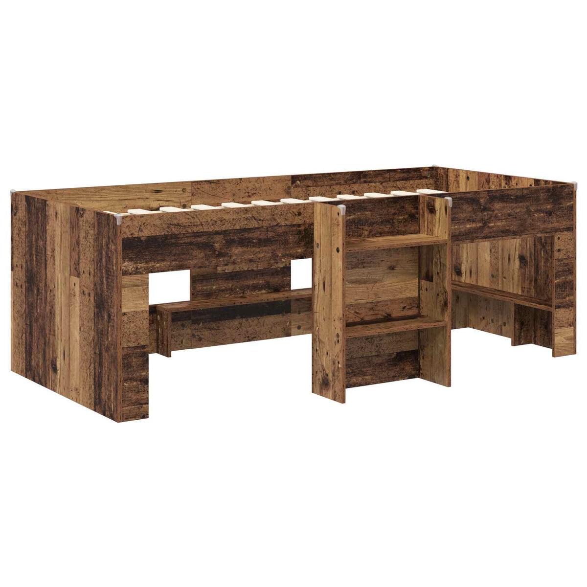 Cadre de Lit Élevé pour Enfants Bois ancien 90 x 190 cm - XIOS
