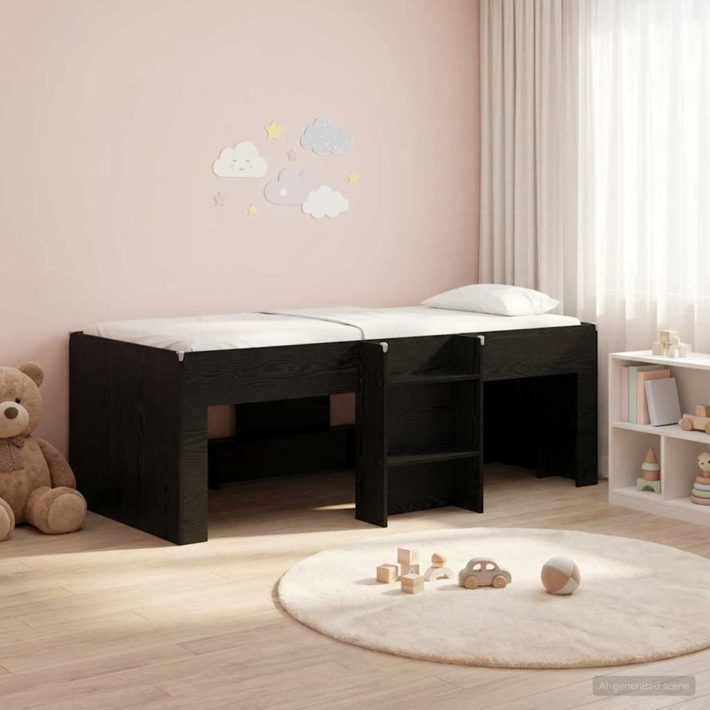 Cadre de Lit Élevé pour Enfants Chêne noir 75 x 190 cm - XIOS