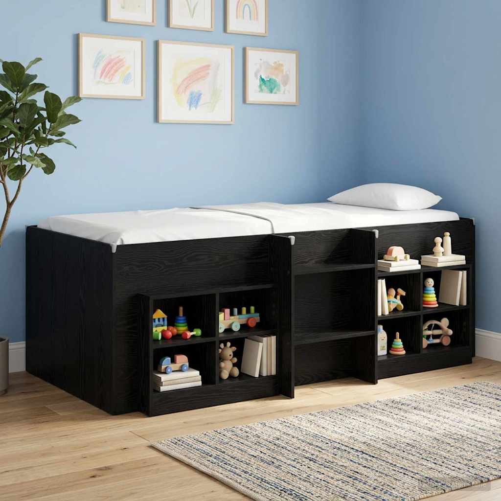 Cadre de Lit Élevé pour Enfants Chêne noir 75 x 190 cm - XIOS