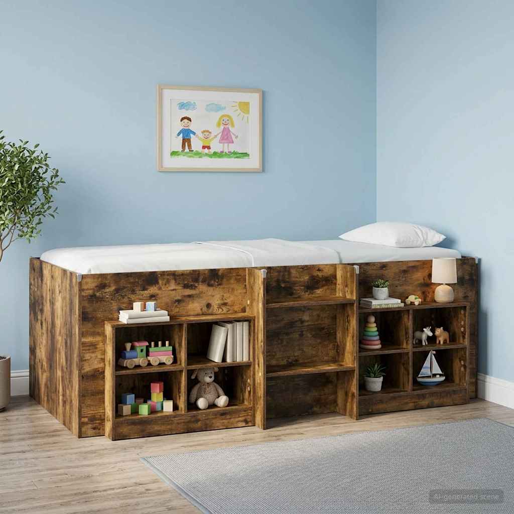 Cadre de Lit Élevé pour Enfants Chêne fumé 75 x 190 cm - XIOS