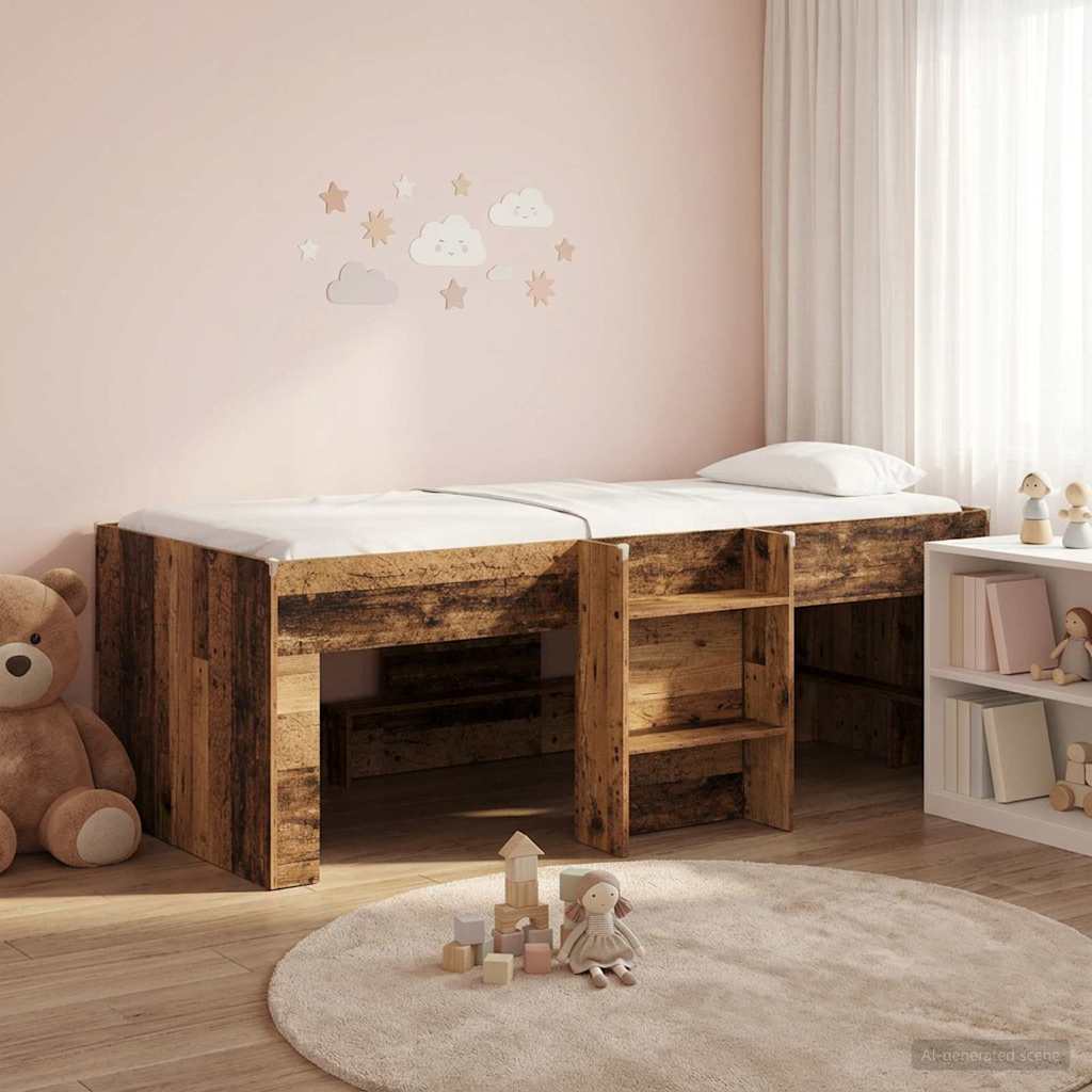 Cadre de Lit Élevé pour Enfants 2 pcs Bois ancien - XIOS