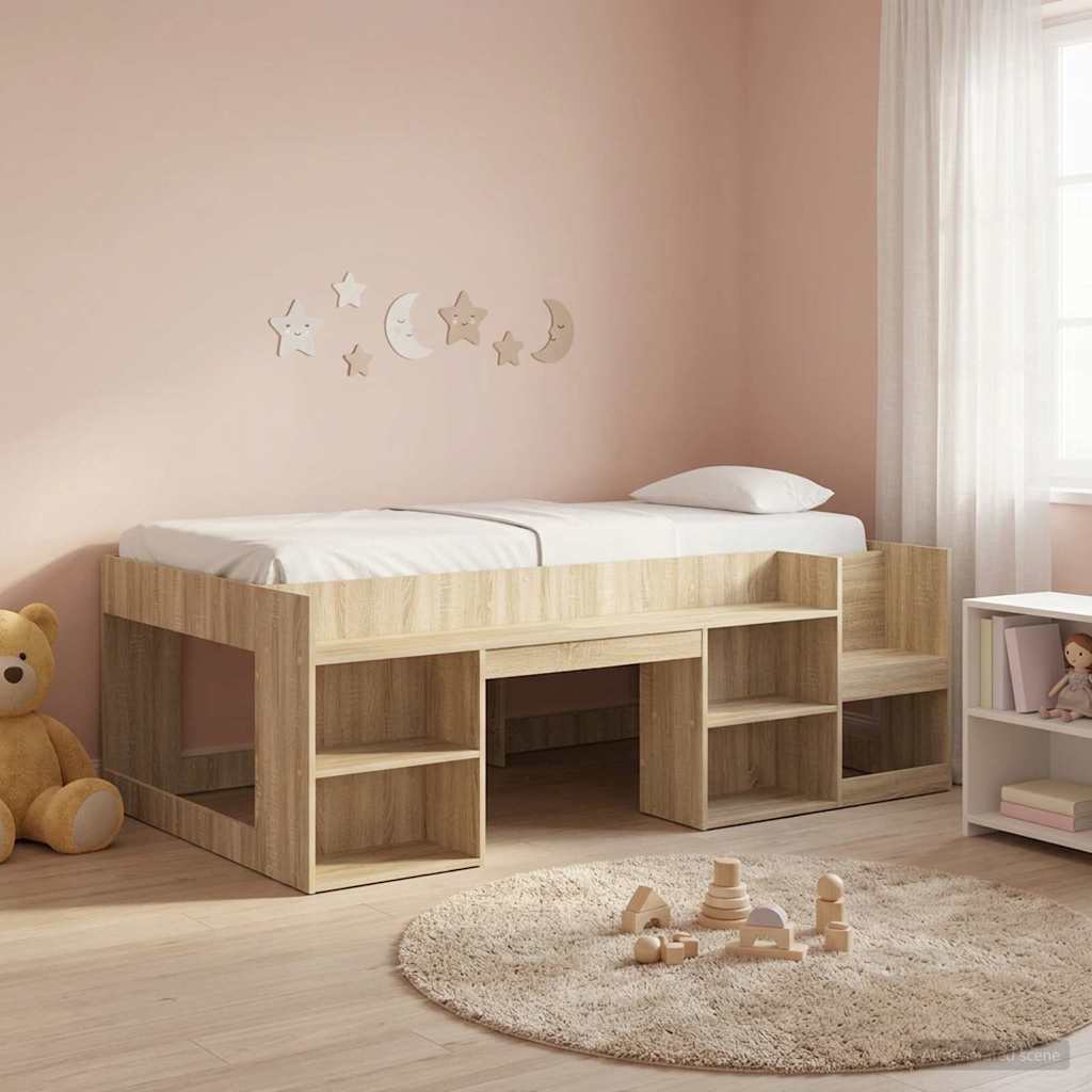 Cadre de lit pour enfants avec rangement Chêne Sonoma - XIOS