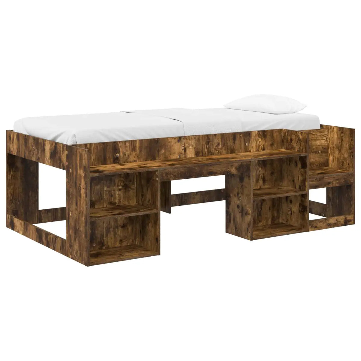 Cadre de lit pour enfants avec rangement Chêne fumé 80 x 200 cm - XIOS