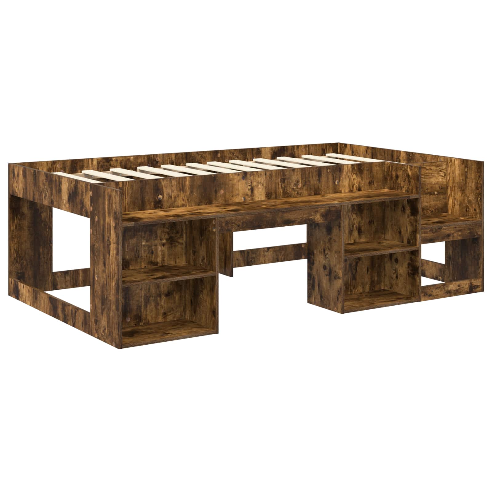 Cadre de lit pour enfants avec rangement Chêne fumé 80 x 200 cm - XIOS