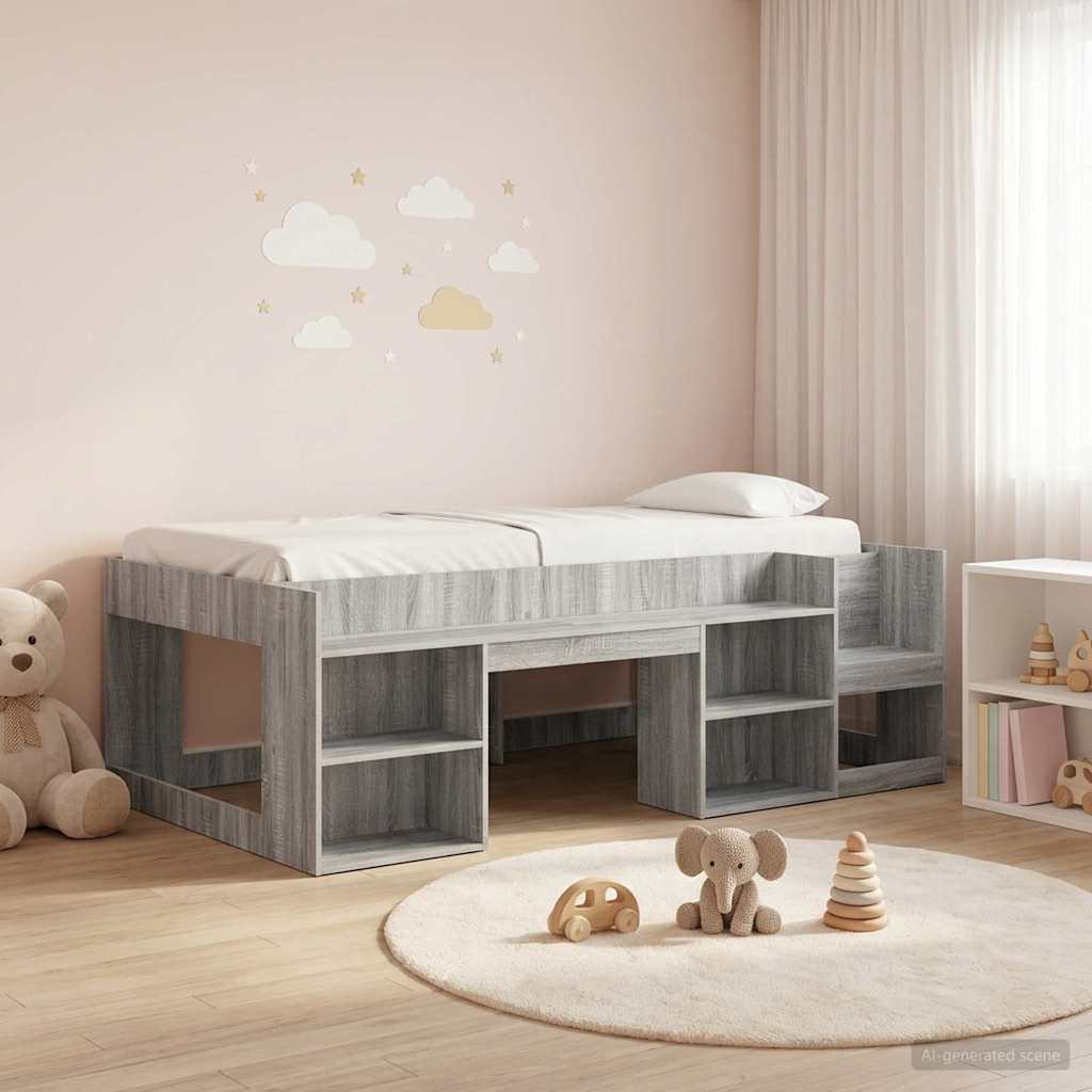 Cadre de lit pour enfants avec rangement Sonoma gris - XIOS