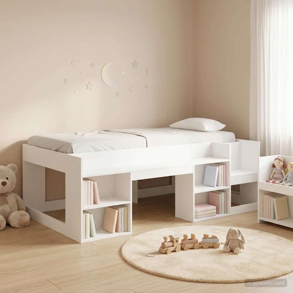 Cadre de lit pour enfants avec rangement Blanc 90 x 200 cm - XIOS