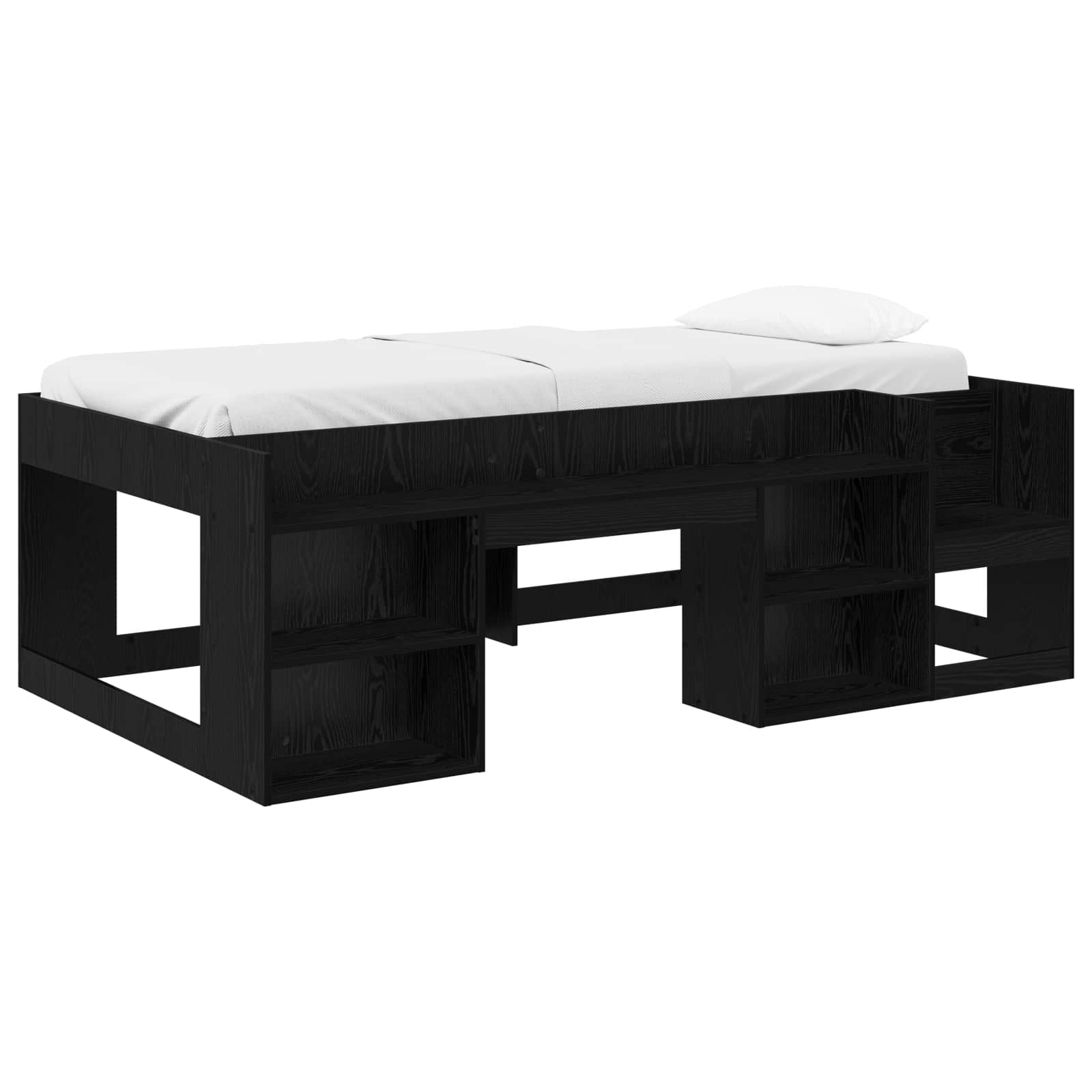 Cadre de lit pour enfants avec rangement Chêne noir 90 x 200 cm - XIOS