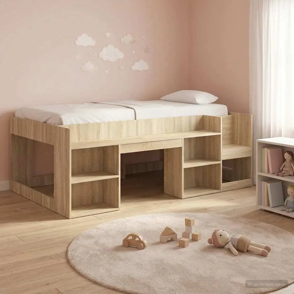 Cadre de lit pour enfants avec rangement Chêne Sonoma - XIOS