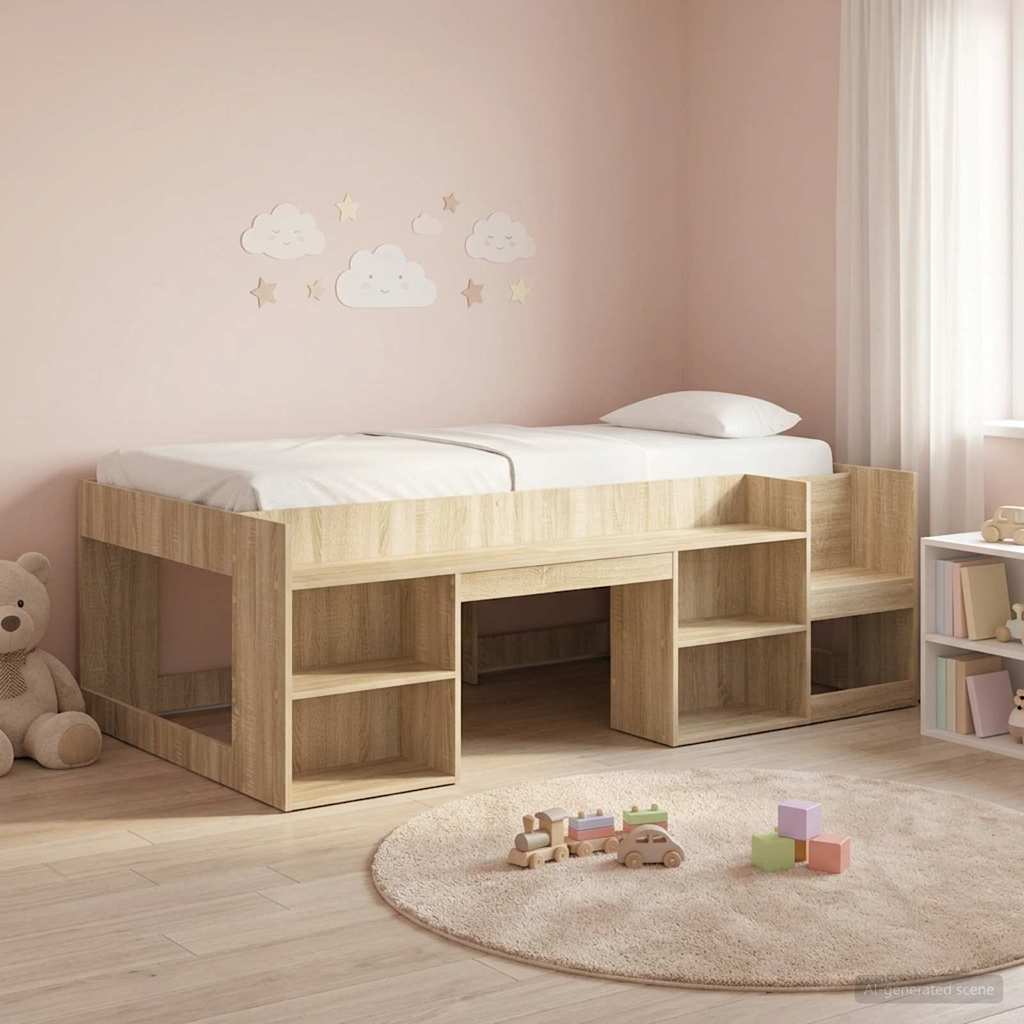 Cadre de lit pour enfants avec rangement Chêne Sonoma - XIOS
