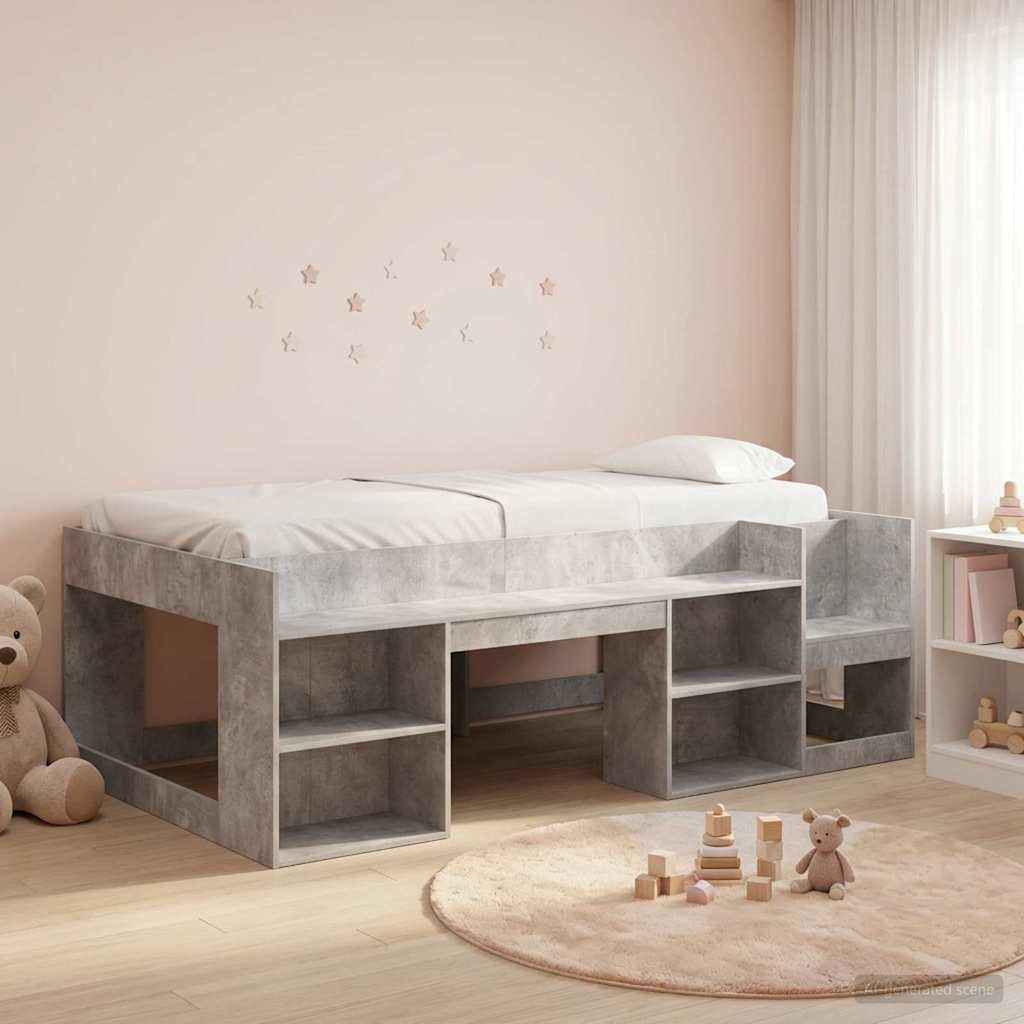Cadre de lit pour enfants avec rangement Gris béton - XIOS