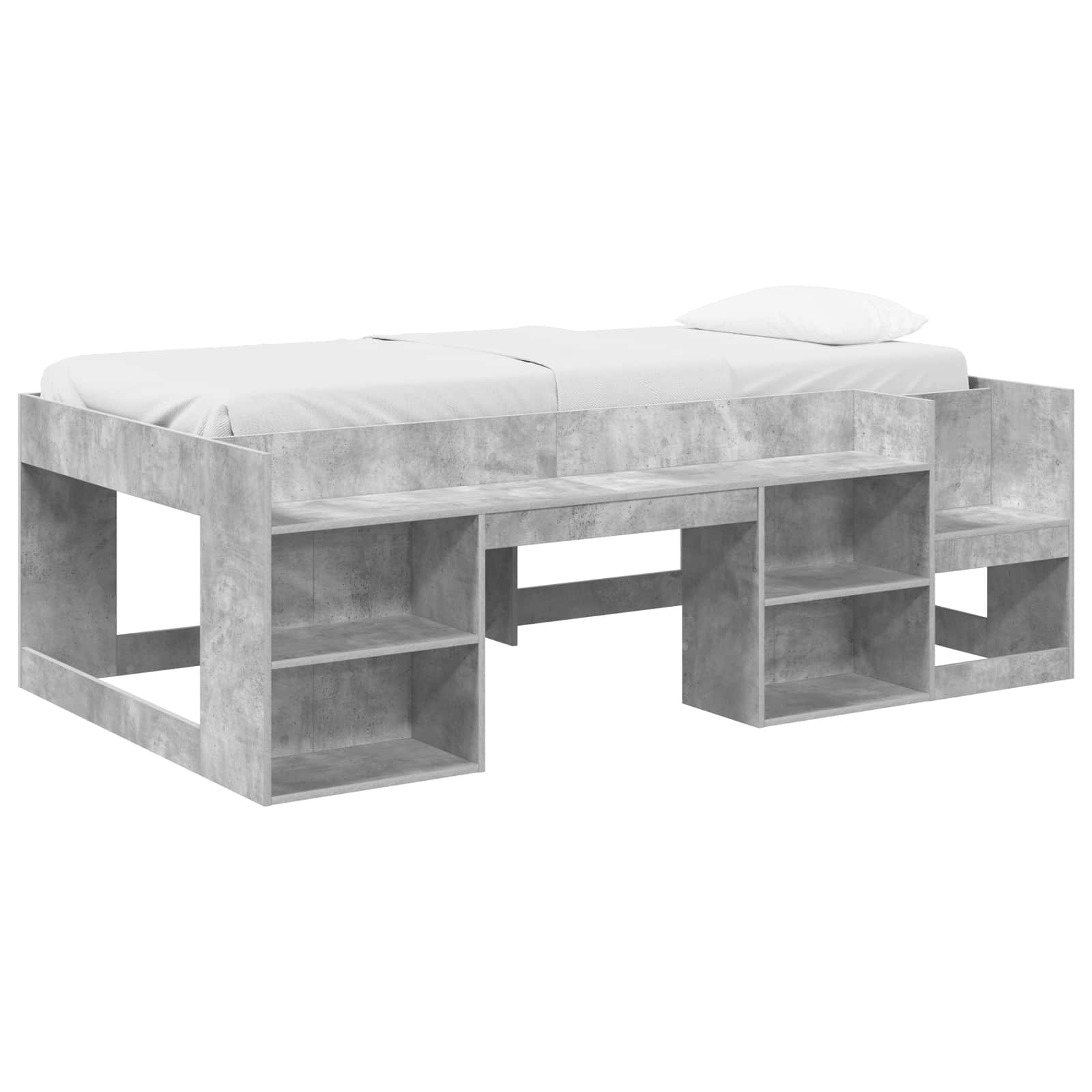 Cadre de lit pour enfants avec rangement Gris béton - XIOS