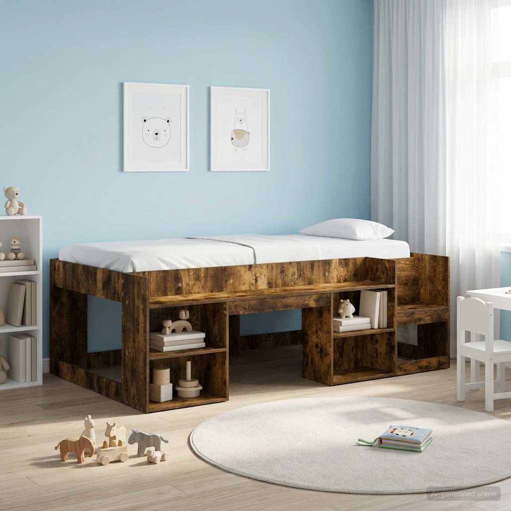 Cadre de lit pour enfants avec rangement Chêne fumé - XIOS