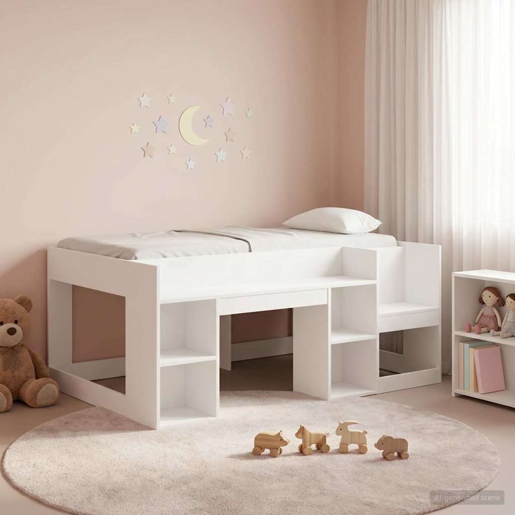 Cadre de lit pour enfants avec rangement Blanc 80 x 160 cm - XIOS