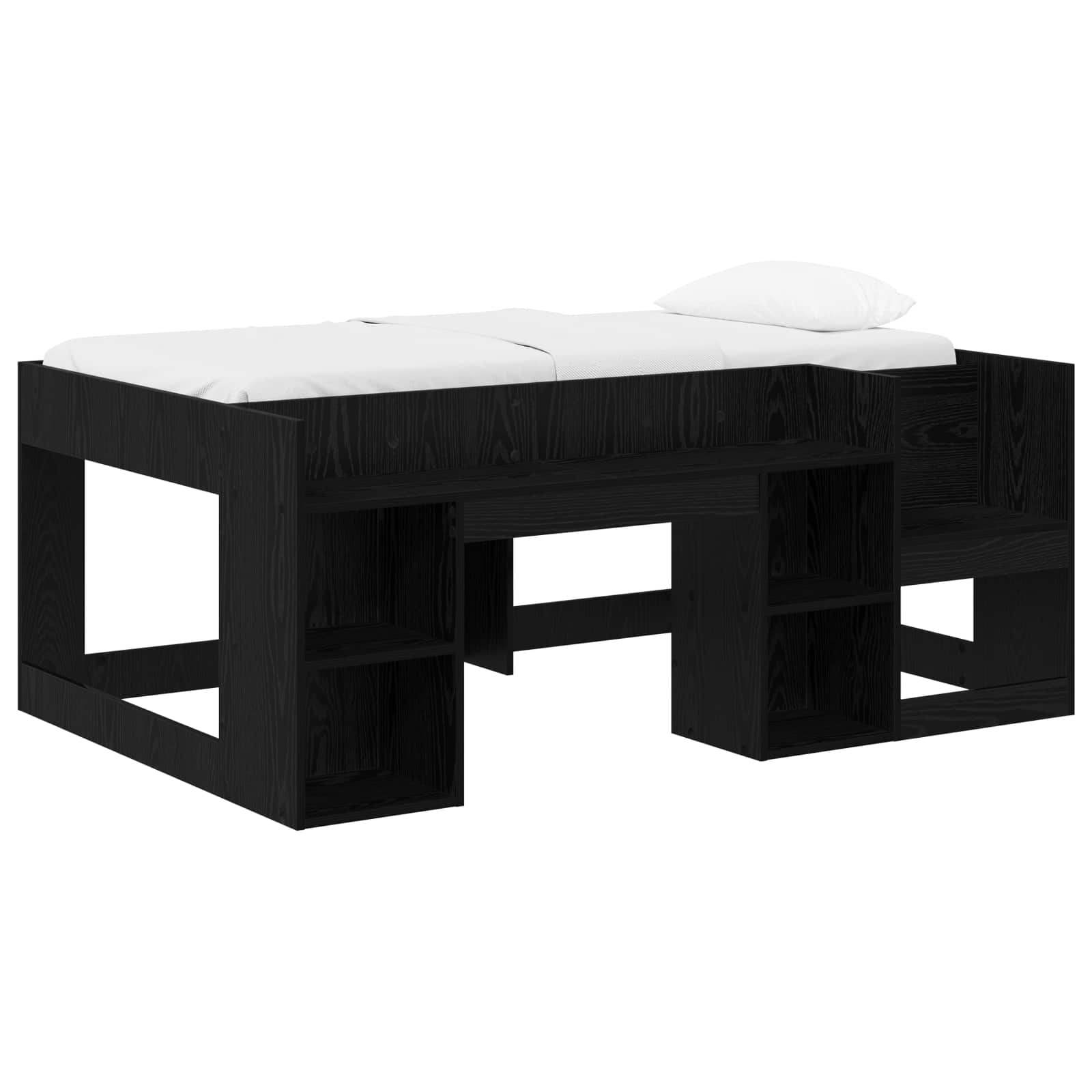 Cadre de lit pour enfants avec rangement Chêne noir 80 x 160 cm - XIOS