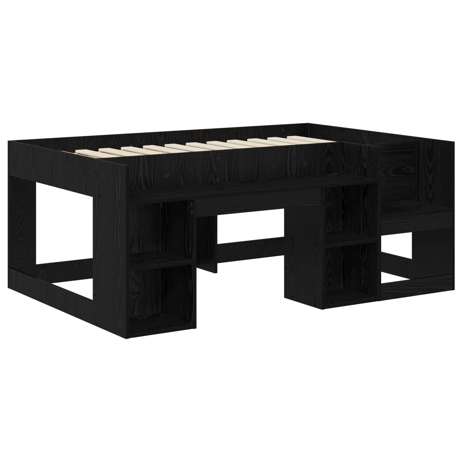 Cadre de lit pour enfants avec rangement Chêne noir 80 x 160 cm - XIOS