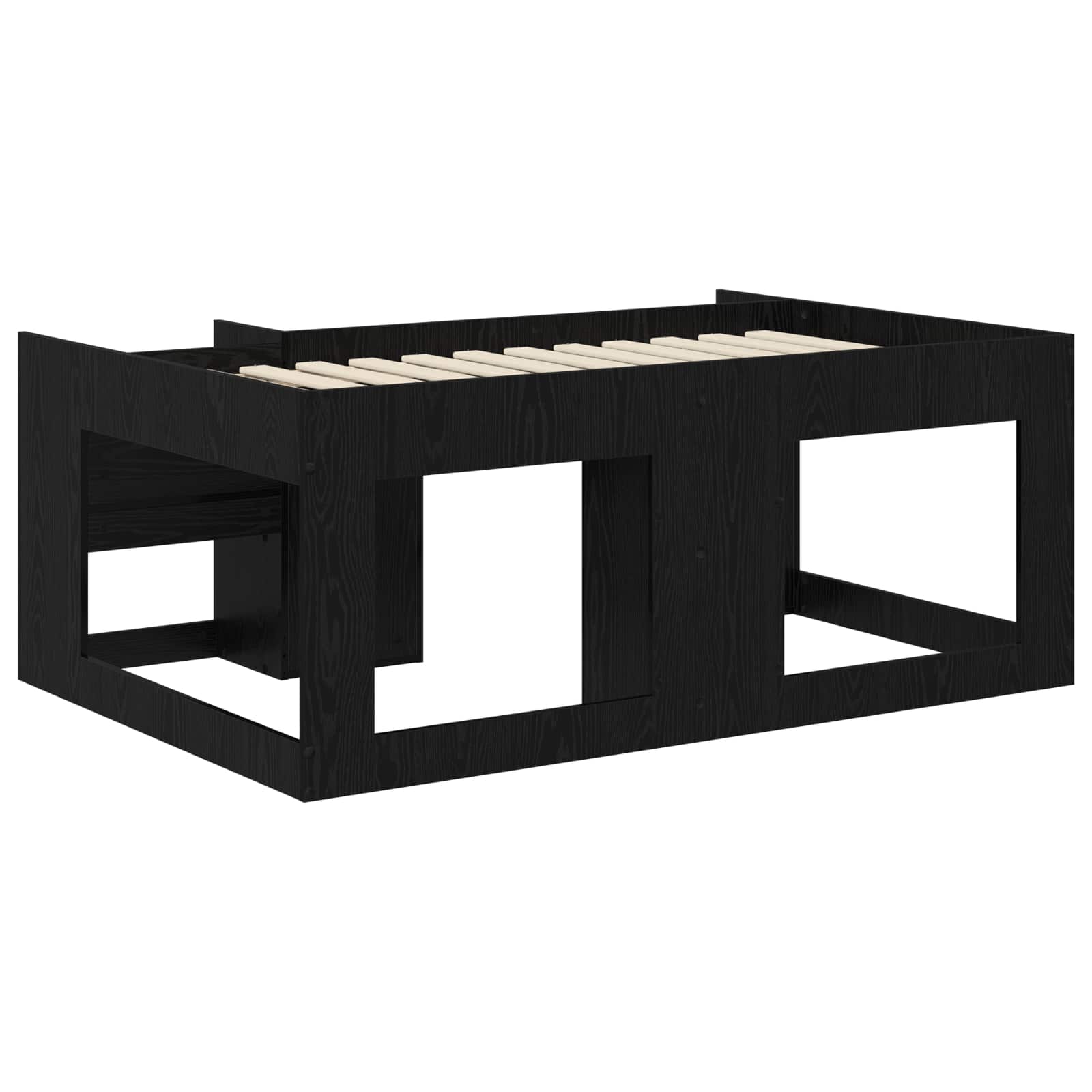 Cadre de lit pour enfants avec rangement Chêne noir 80 x 160 cm - XIOS