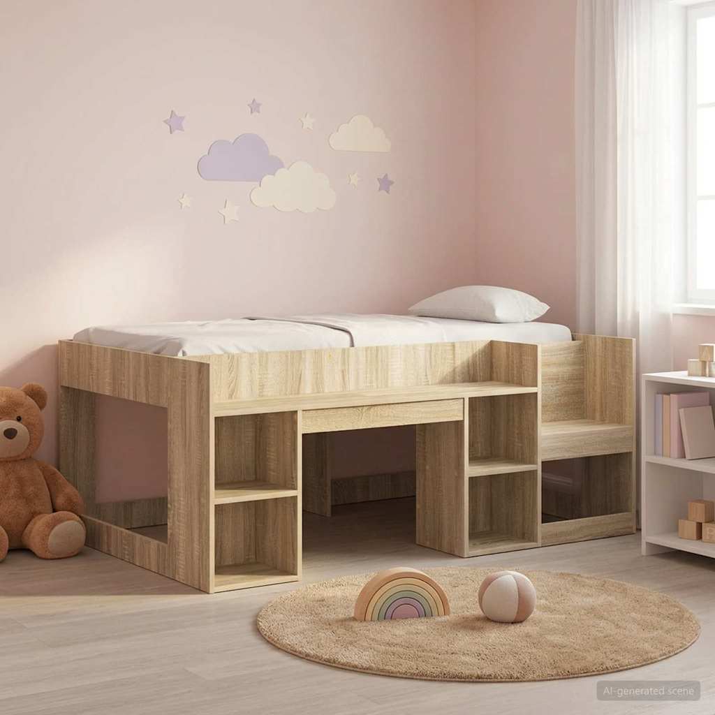 Cadre de lit pour enfants avec rangement Chêne Sonoma - XIOS