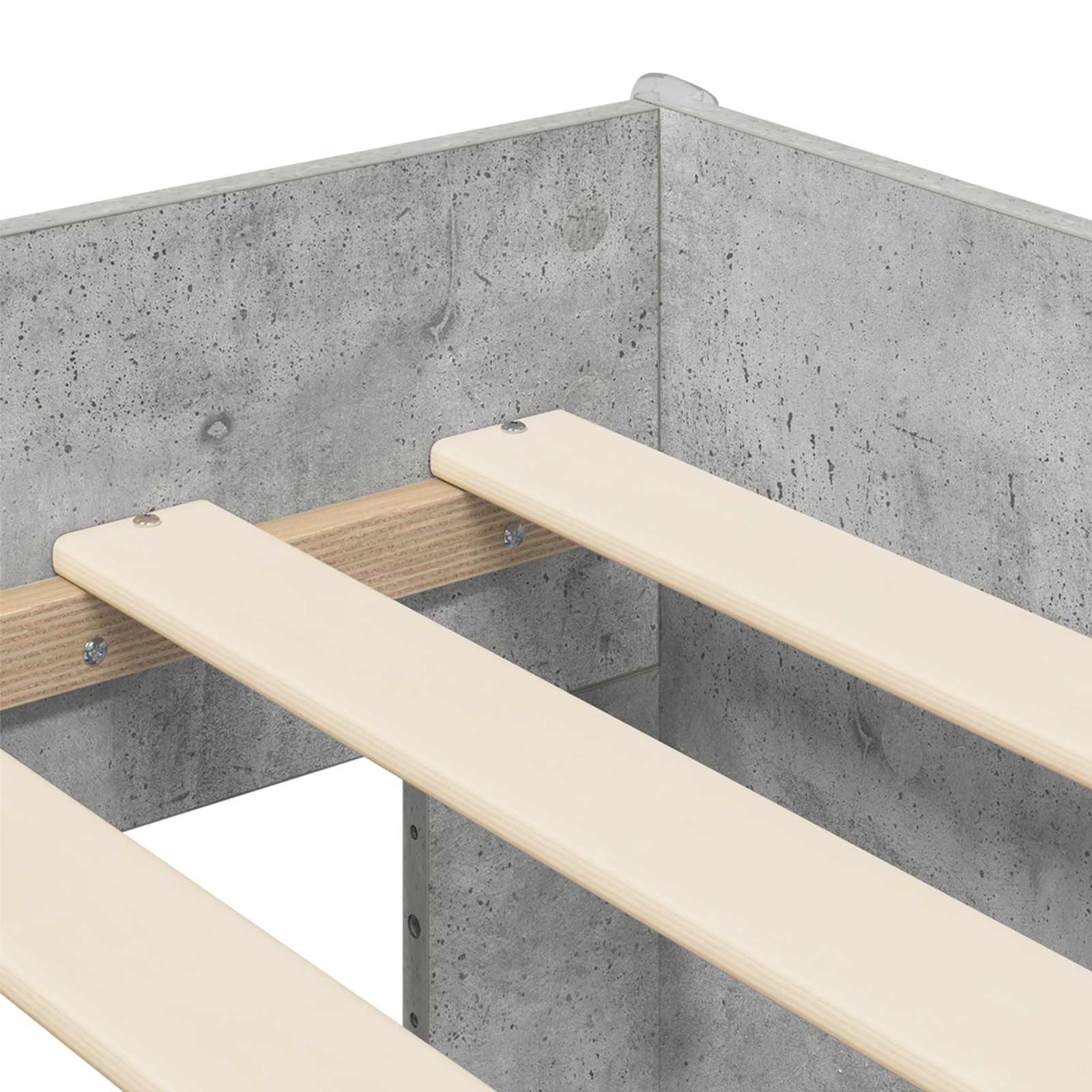 Cadre de lit pour enfants avec rangement Gris béton 80 x 160 cm - XIOS