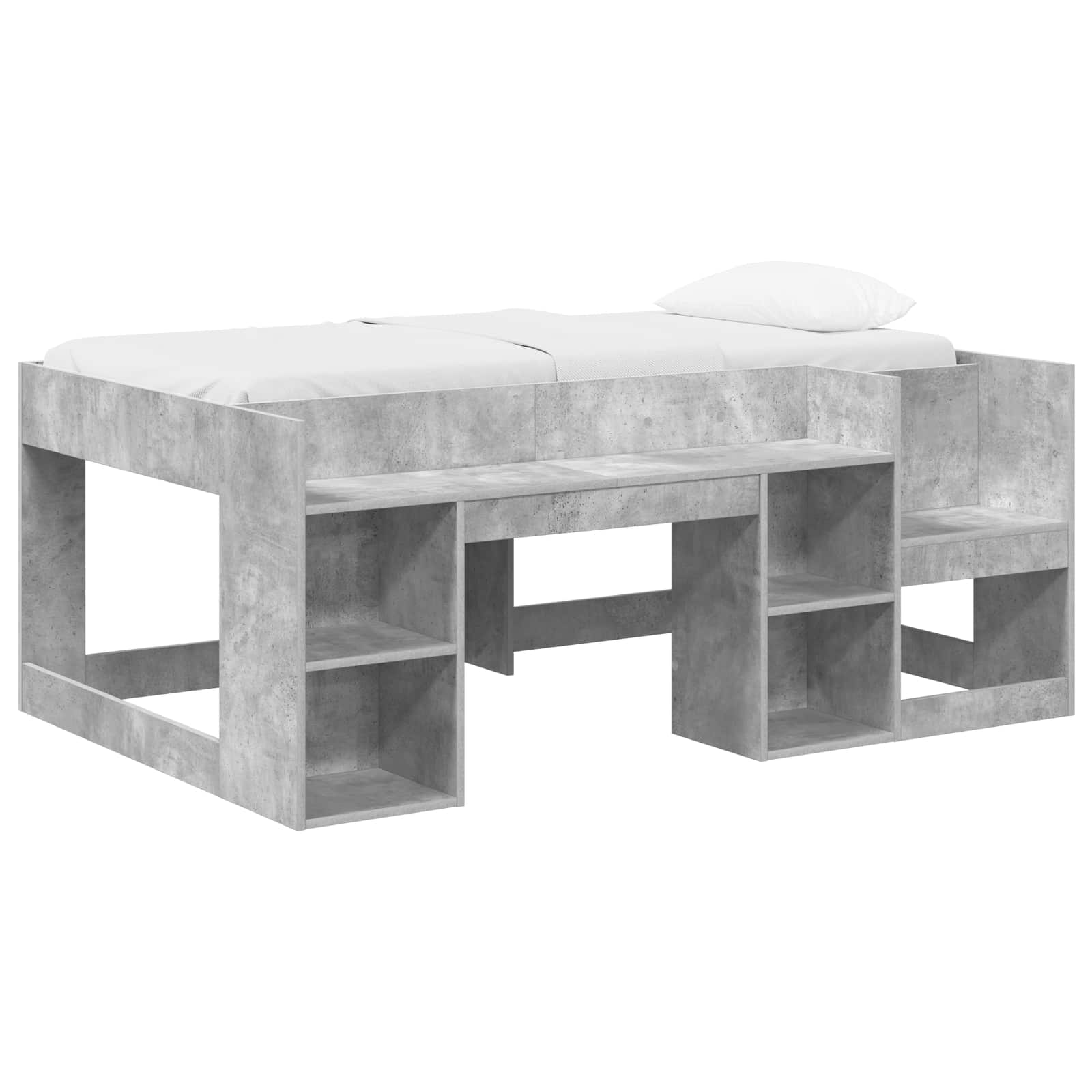 Cadre de lit pour enfants avec rangement Gris béton 80 x 160 cm - XIOS