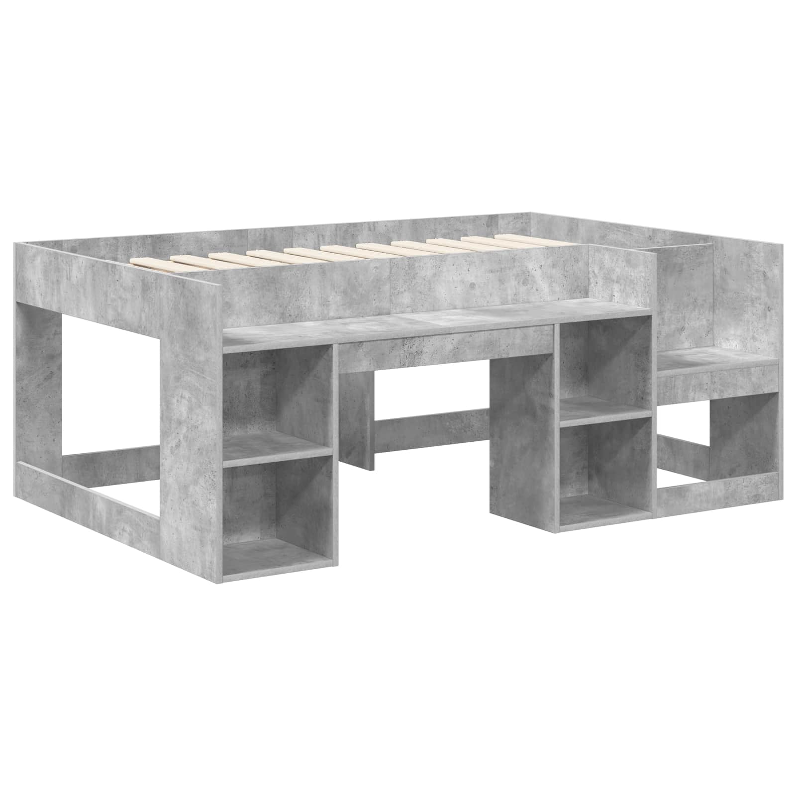 Cadre de lit pour enfants avec rangement Gris béton 80 x 160 cm - XIOS