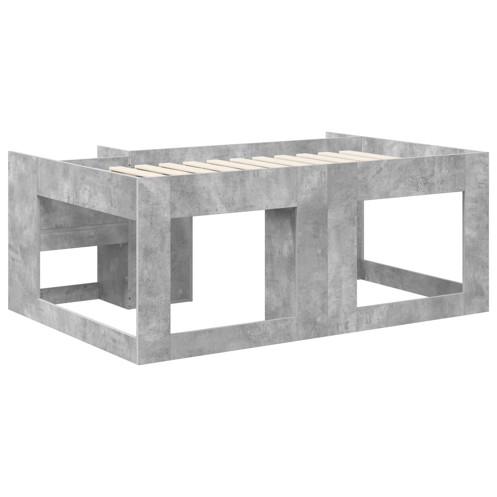 Cadre de lit pour enfants avec rangement Gris béton 80 x 160 cm - XIOS