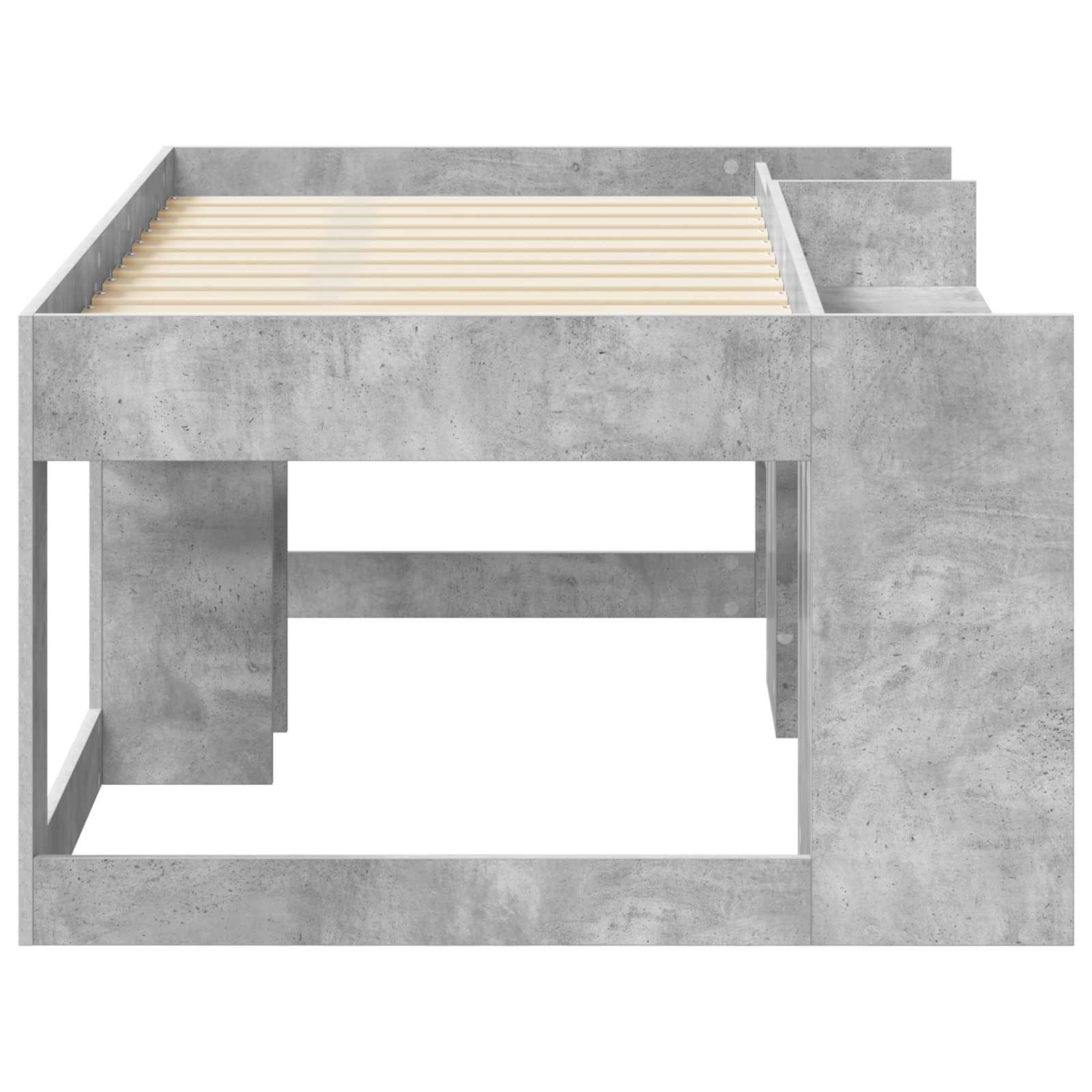 Cadre de lit pour enfants avec rangement Gris béton 80 x 160 cm - XIOS