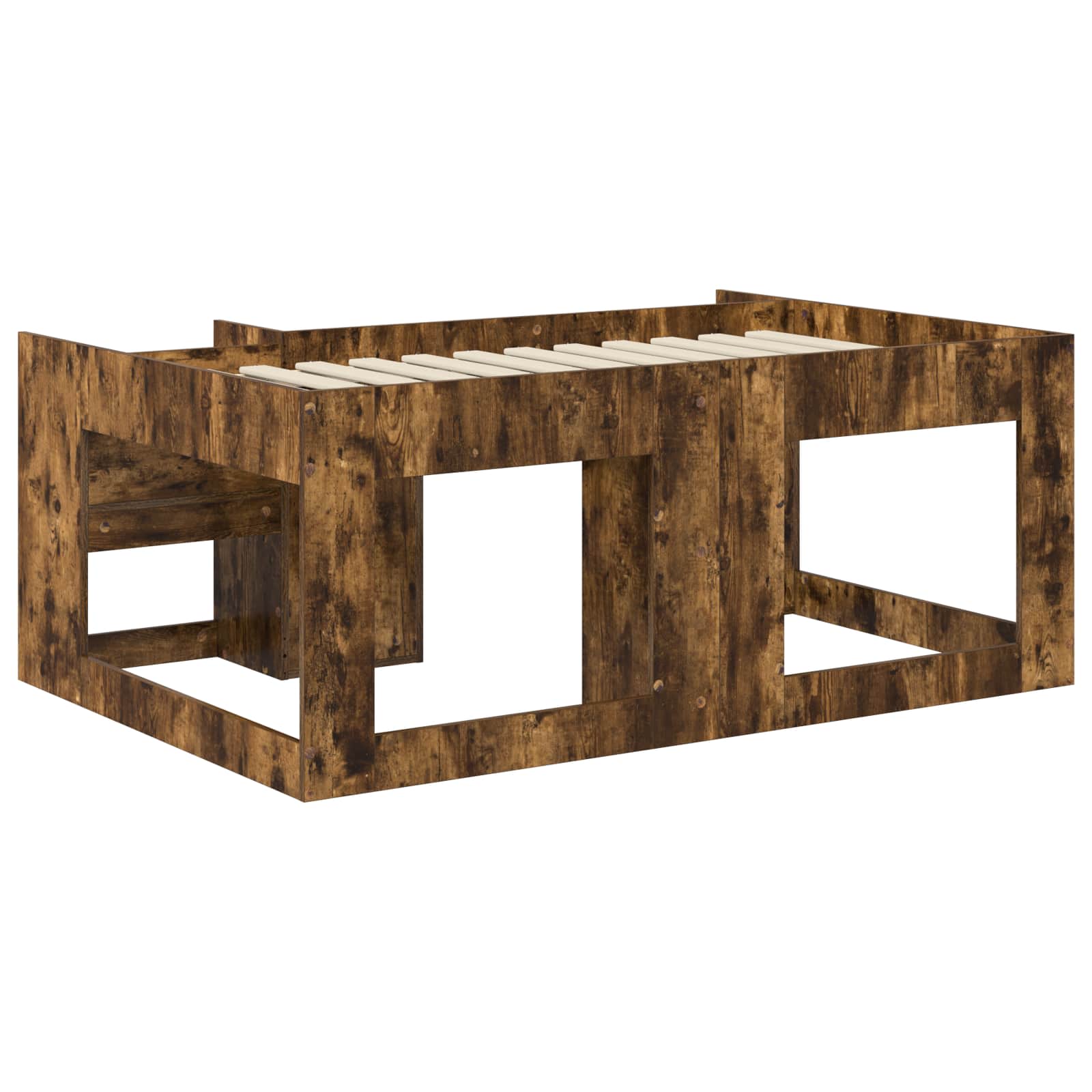 Cadre de lit pour enfants avec rangement Chêne fumé 80 x 160 cm - XIOS