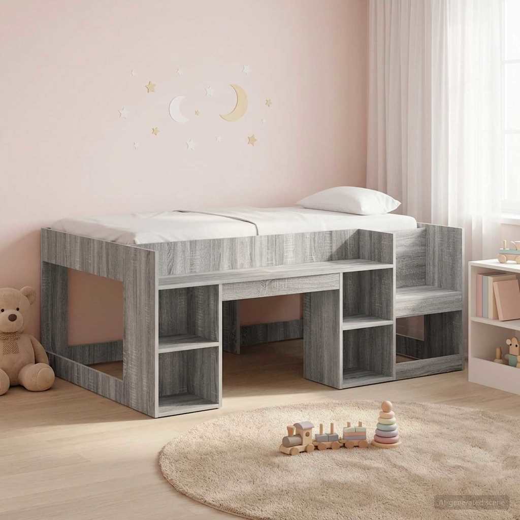 Cadre de lit pour enfants avec rangement Sonoma gris - XIOS