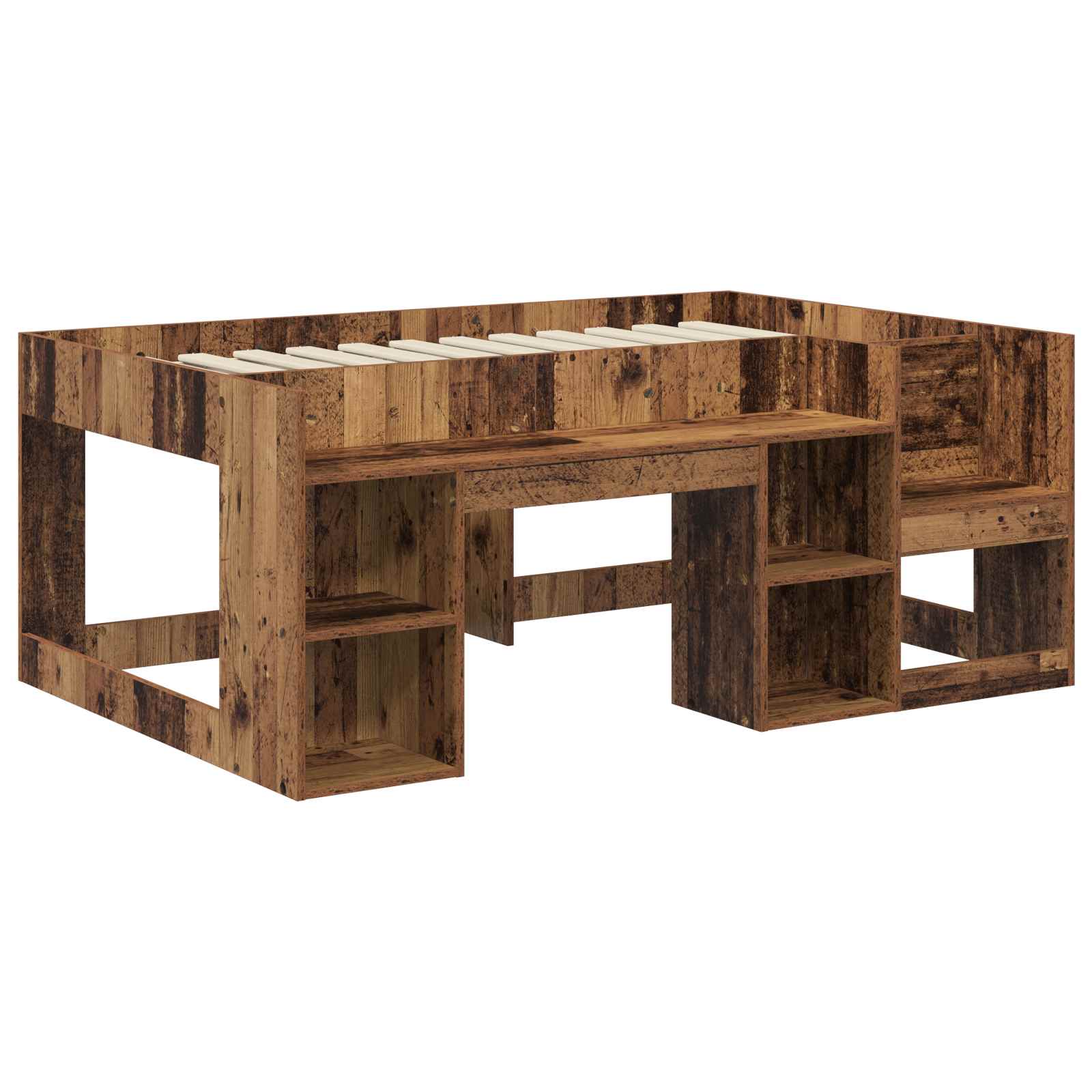 Cadre de lit pour enfants avec rangement Bois ancien - XIOS