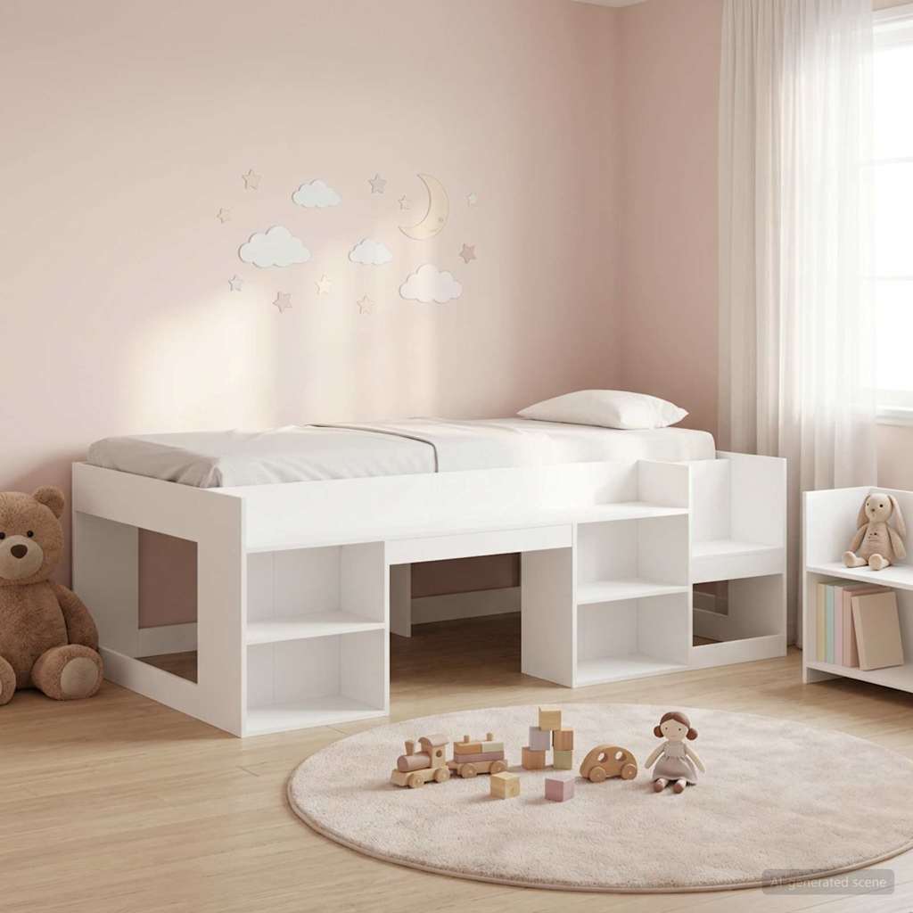 Cadre de lit pour enfants avec rangement Blanc 90 x 190 cm - XIOS