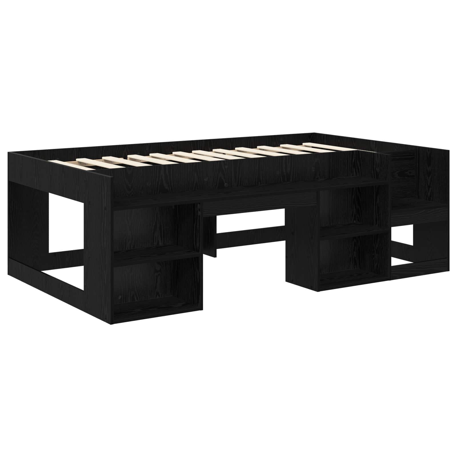 Cadre de lit pour enfants avec rangement Chêne noir 90 x 190 cm - XIOS