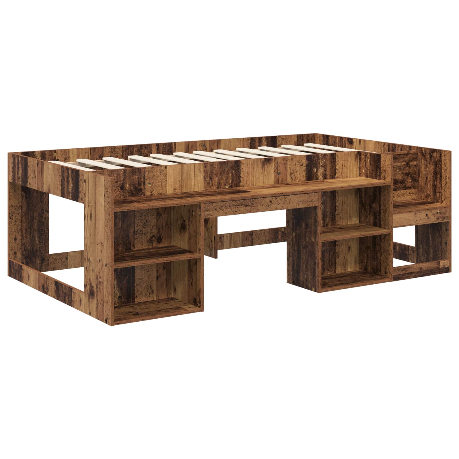 Cadre de lit pour enfants avec rangement Bois ancien - XIOS