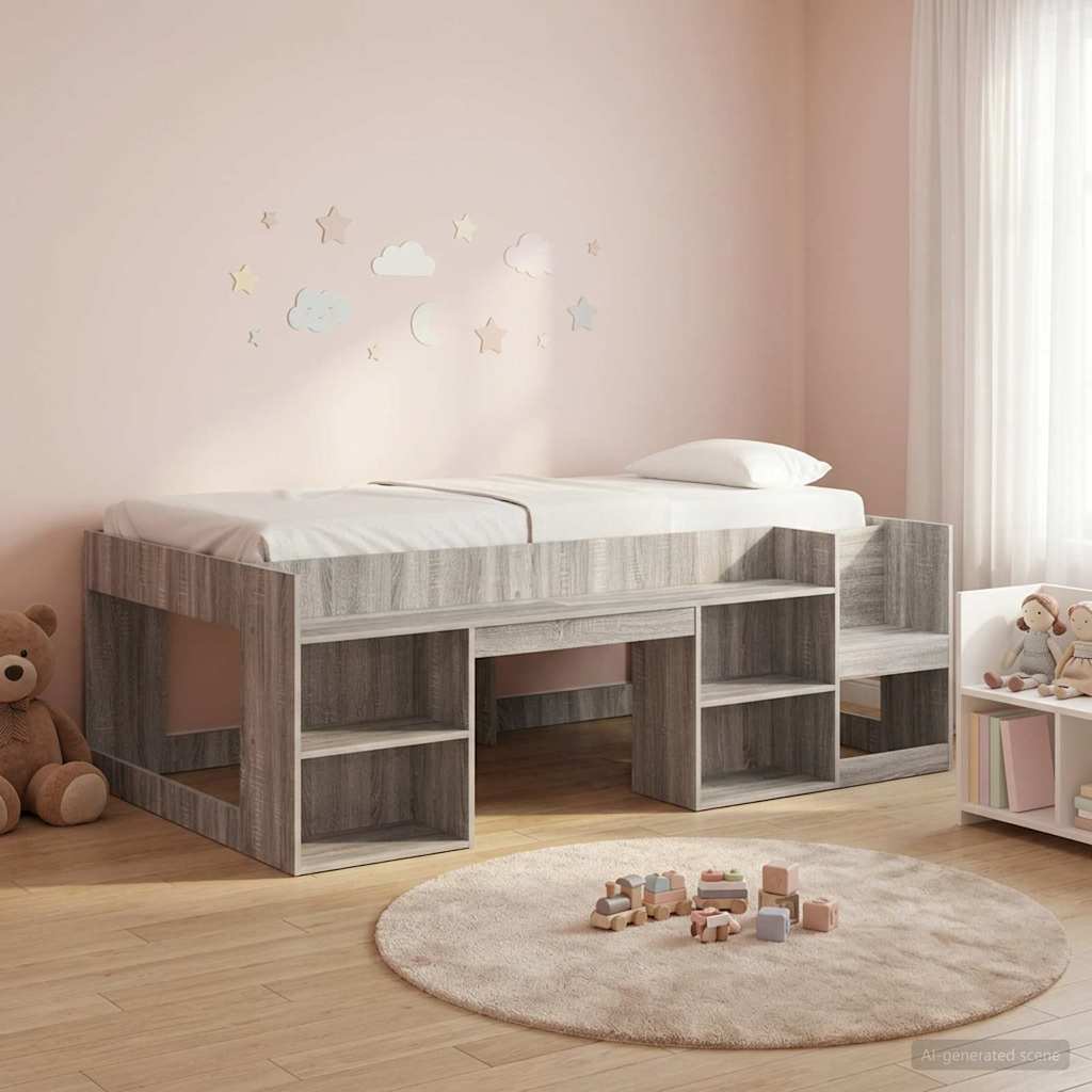 Cadre de lit pour enfants avec rangement Sonoma gris - XIOS