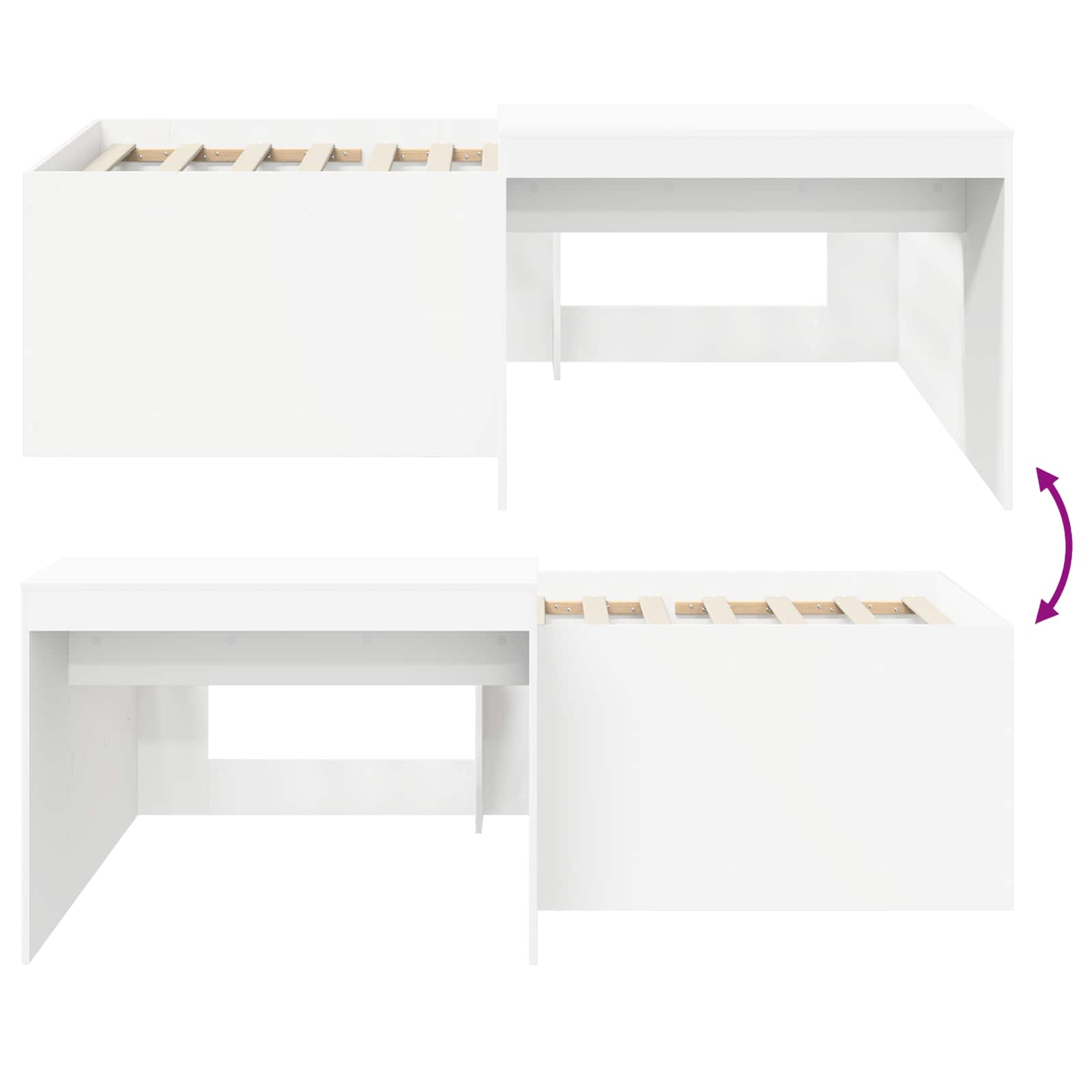 Lit haut pour enfants avec bureau Blanc 80 x 200 cm - XIOS