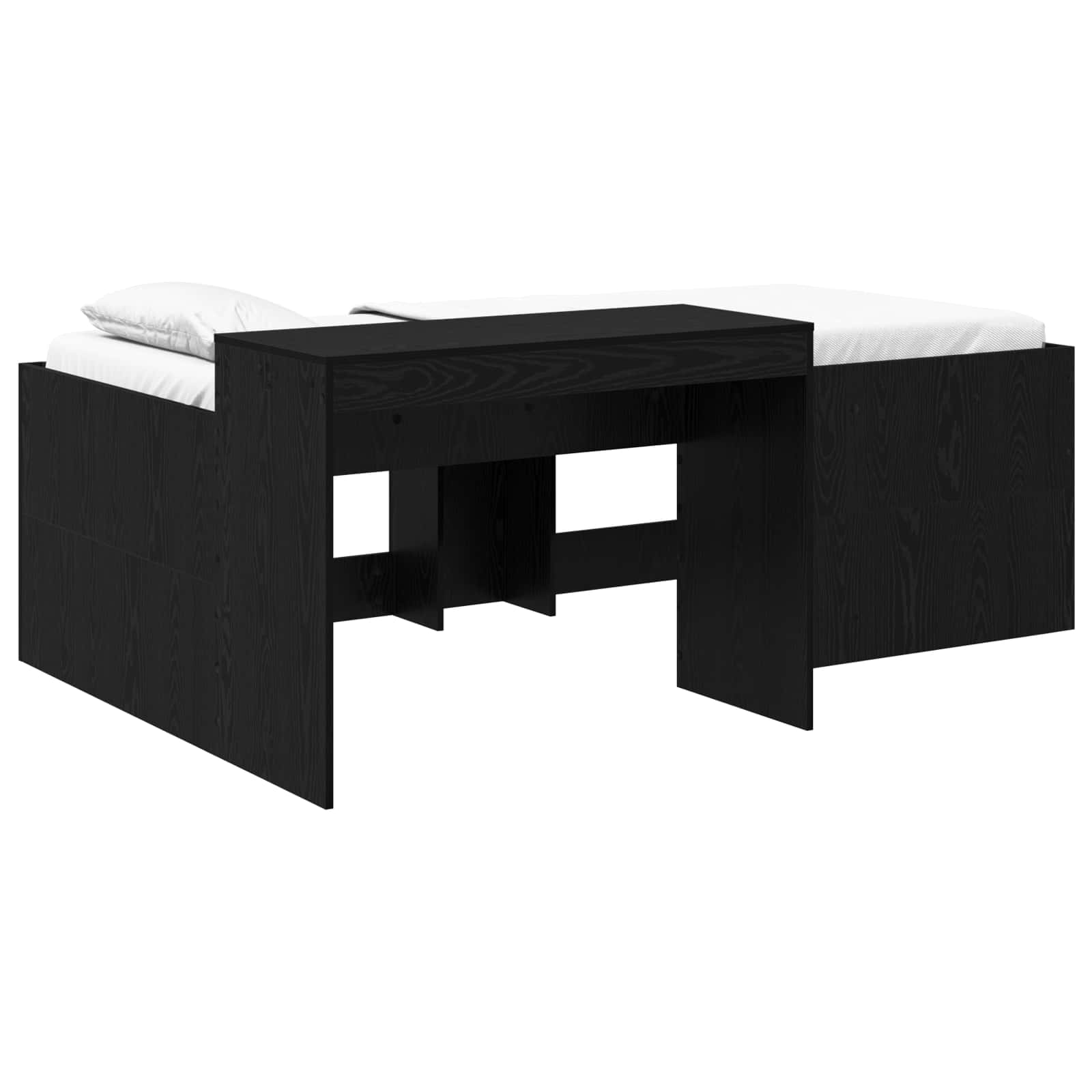 Lit haut pour enfants avec bureau Noir 80 x 200 cm - XIOS