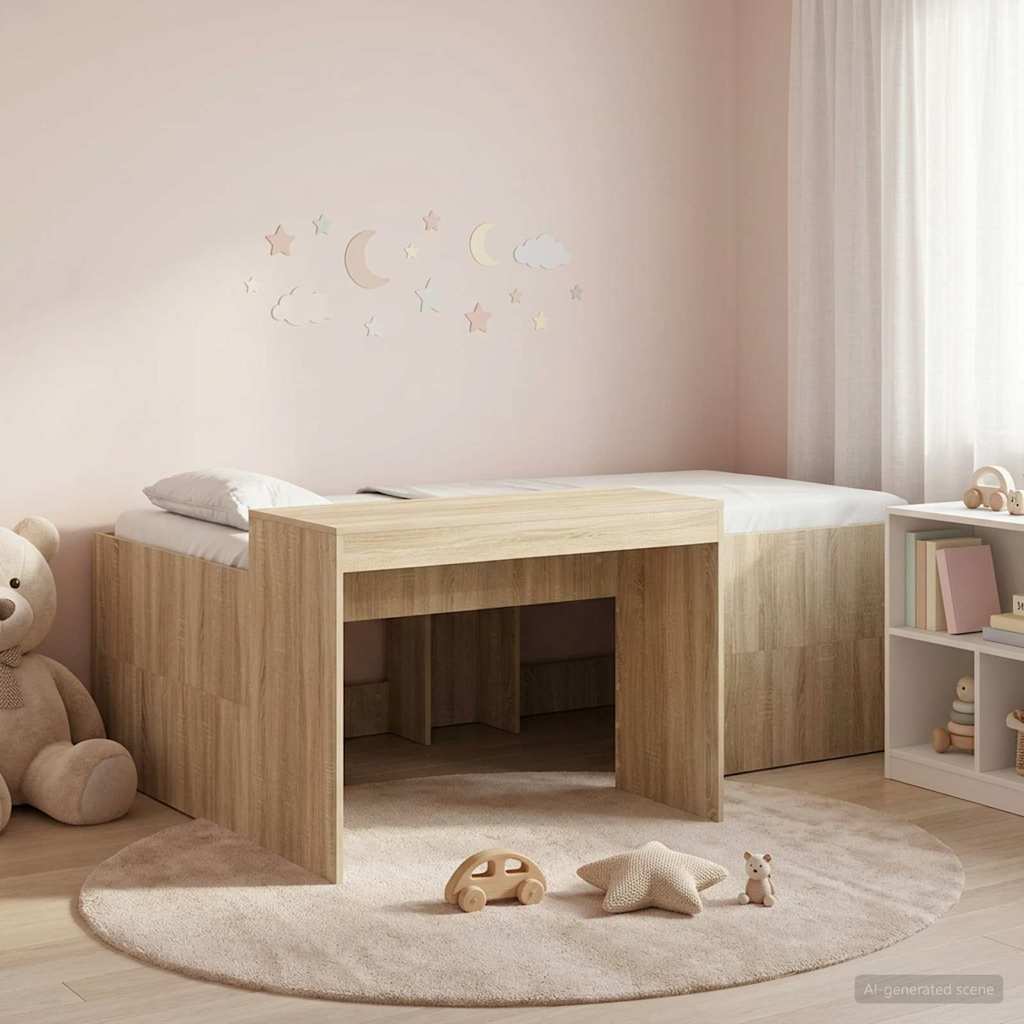 Lit haut pour enfants avec bureau Chêne Sonoma 80 x 200 cm - XIOS