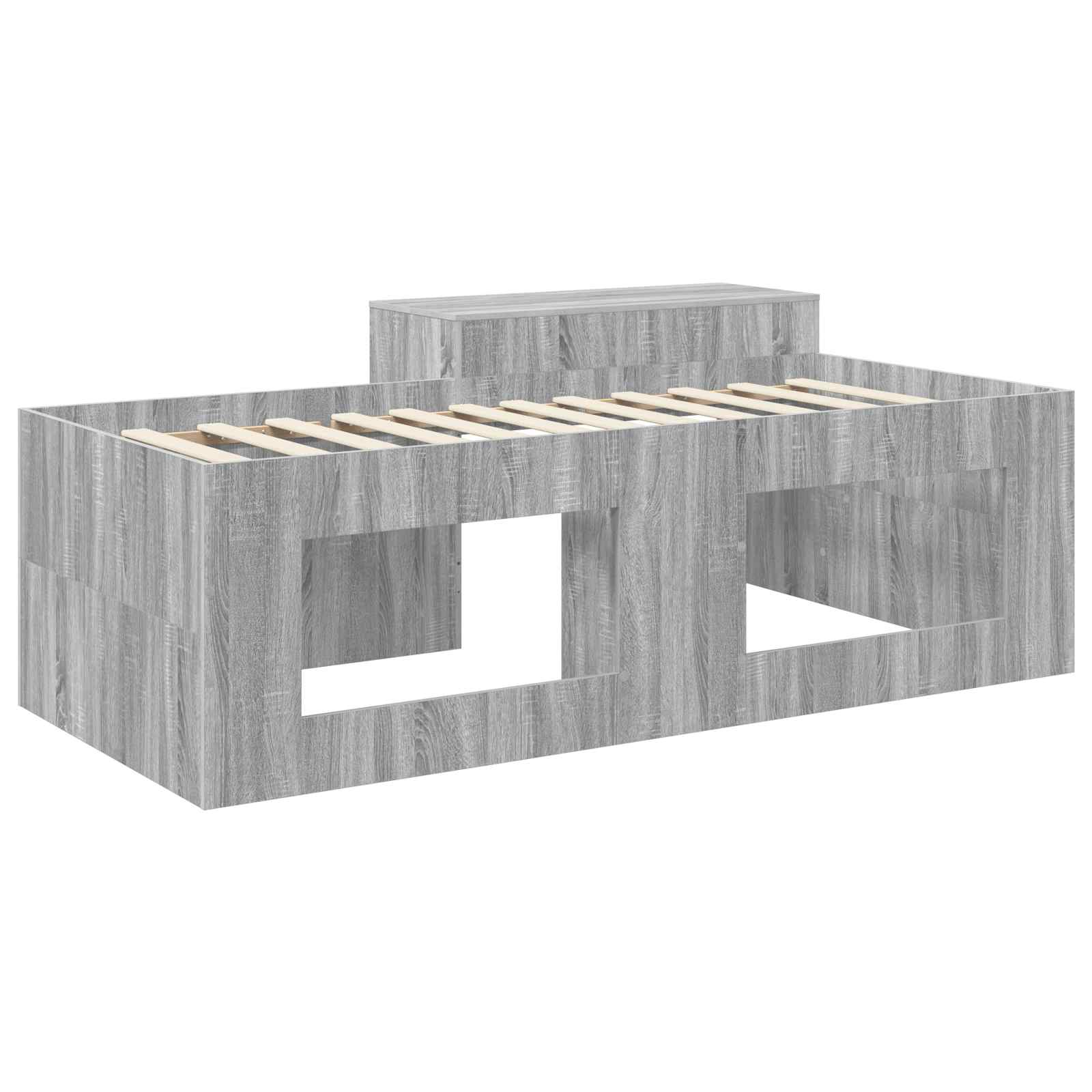Lit haut pour enfants avec bureau Sonoma gris 80 x 200 cm - XIOS