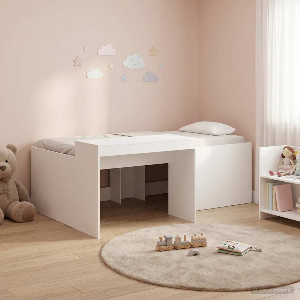 Lit haut pour enfants avec bureau Blanc 90 x 200 cm - XIOS