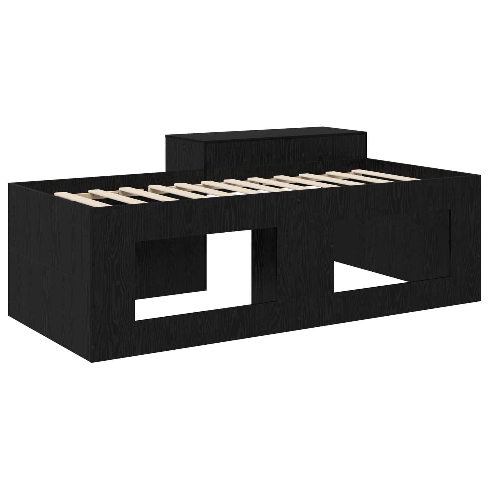 Lit haut pour enfants avec bureau Noir 90 x 200 cm - XIOS