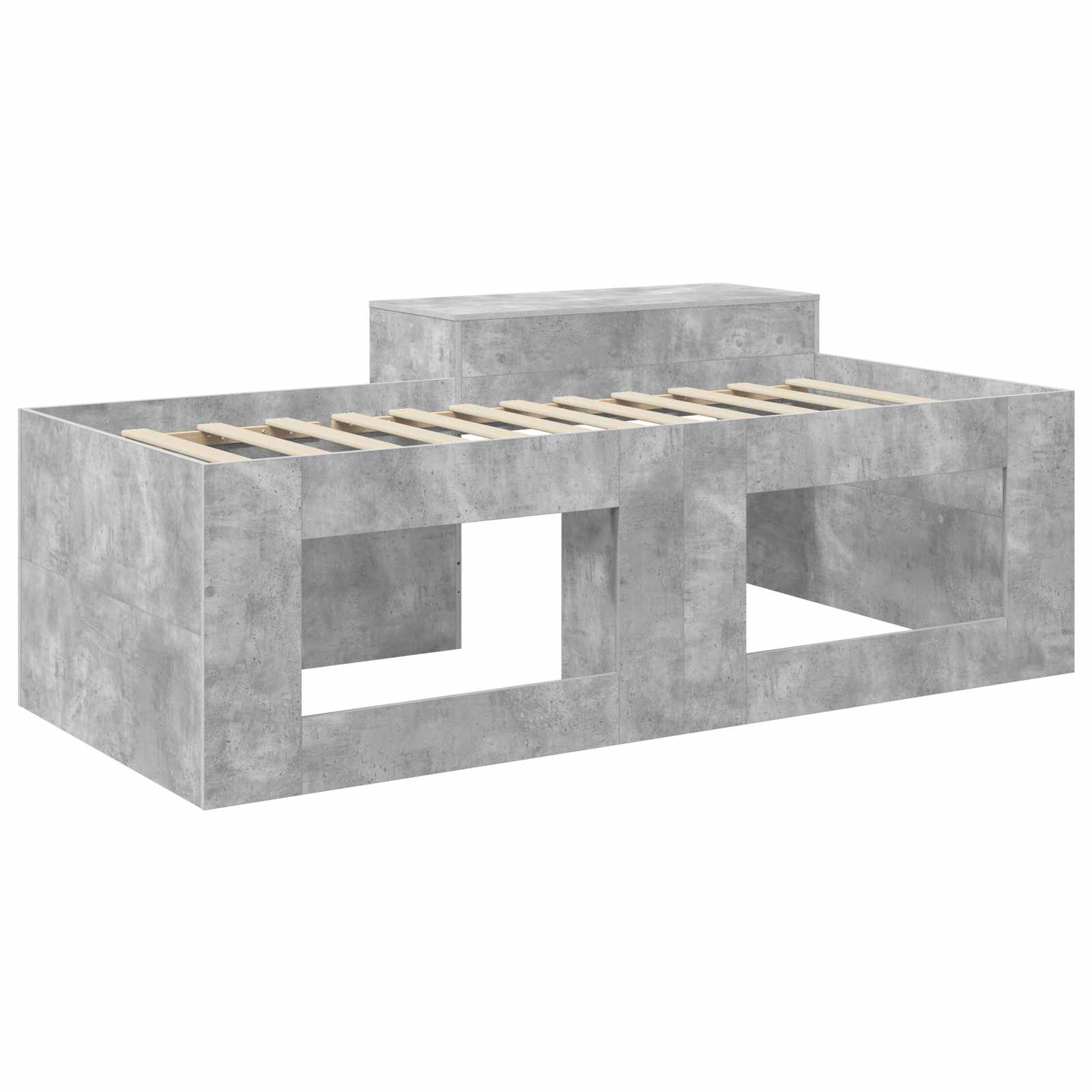 Lit haut pour enfants avec bureau Gris béton 90 x 200 cm - XIOS